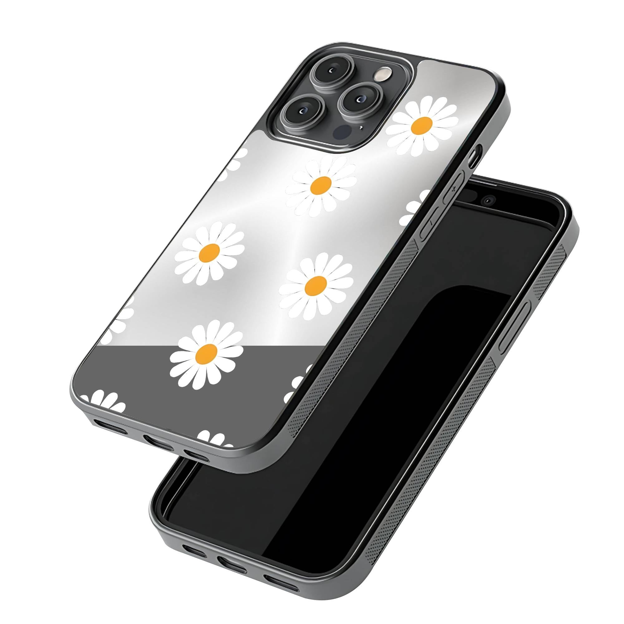White Flora Mirror Case