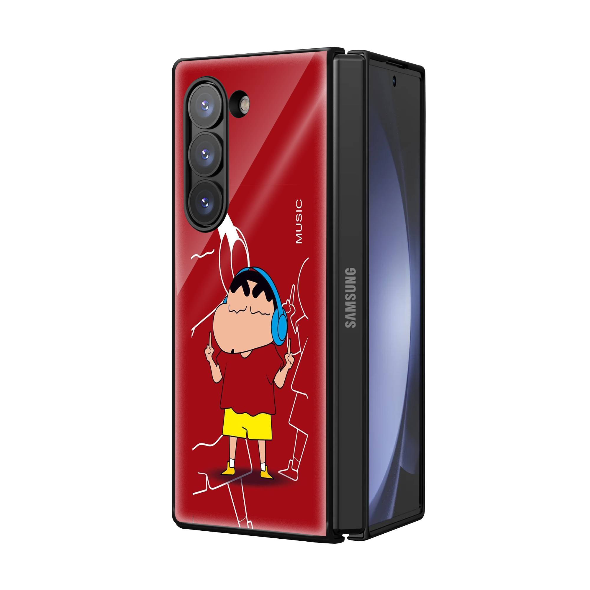 Shinchan's Jam Samsung Z Fold Glass Case image 1