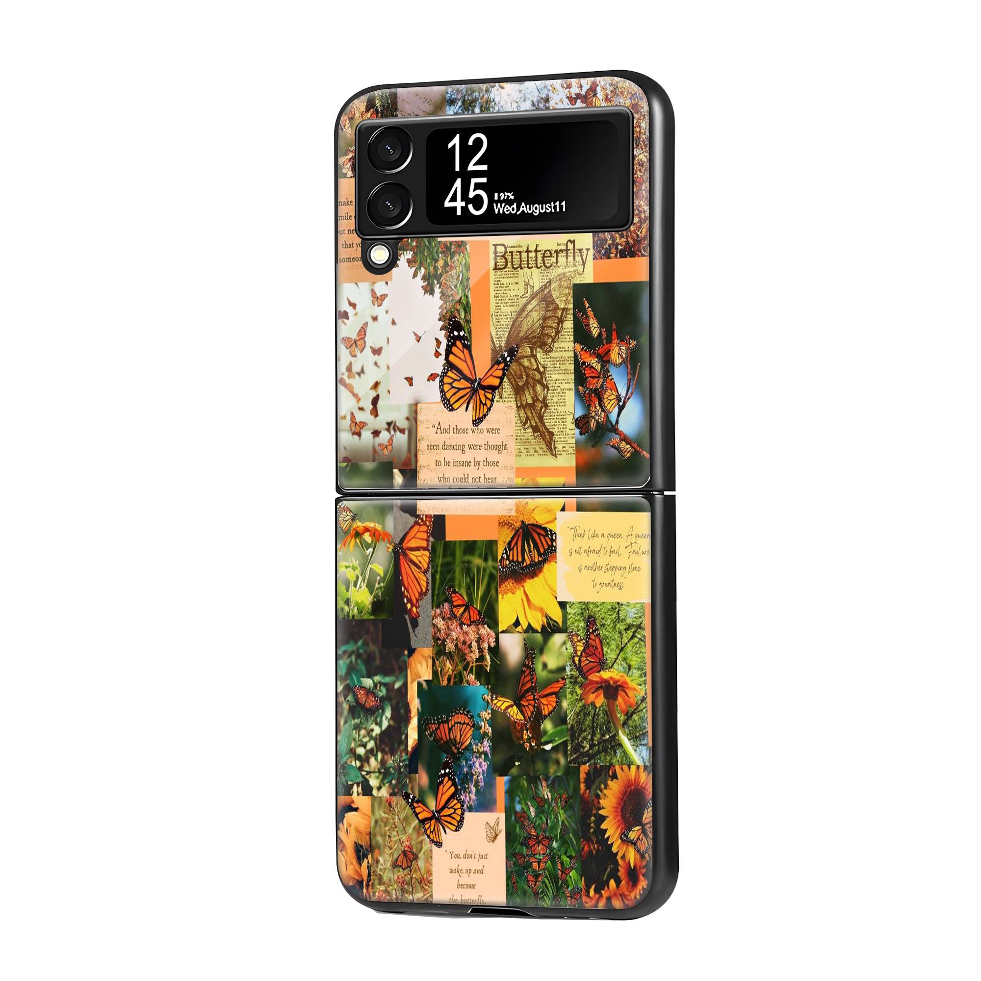 Butterfly Aesthetic Samsung Z Flip Glass Case image 0
