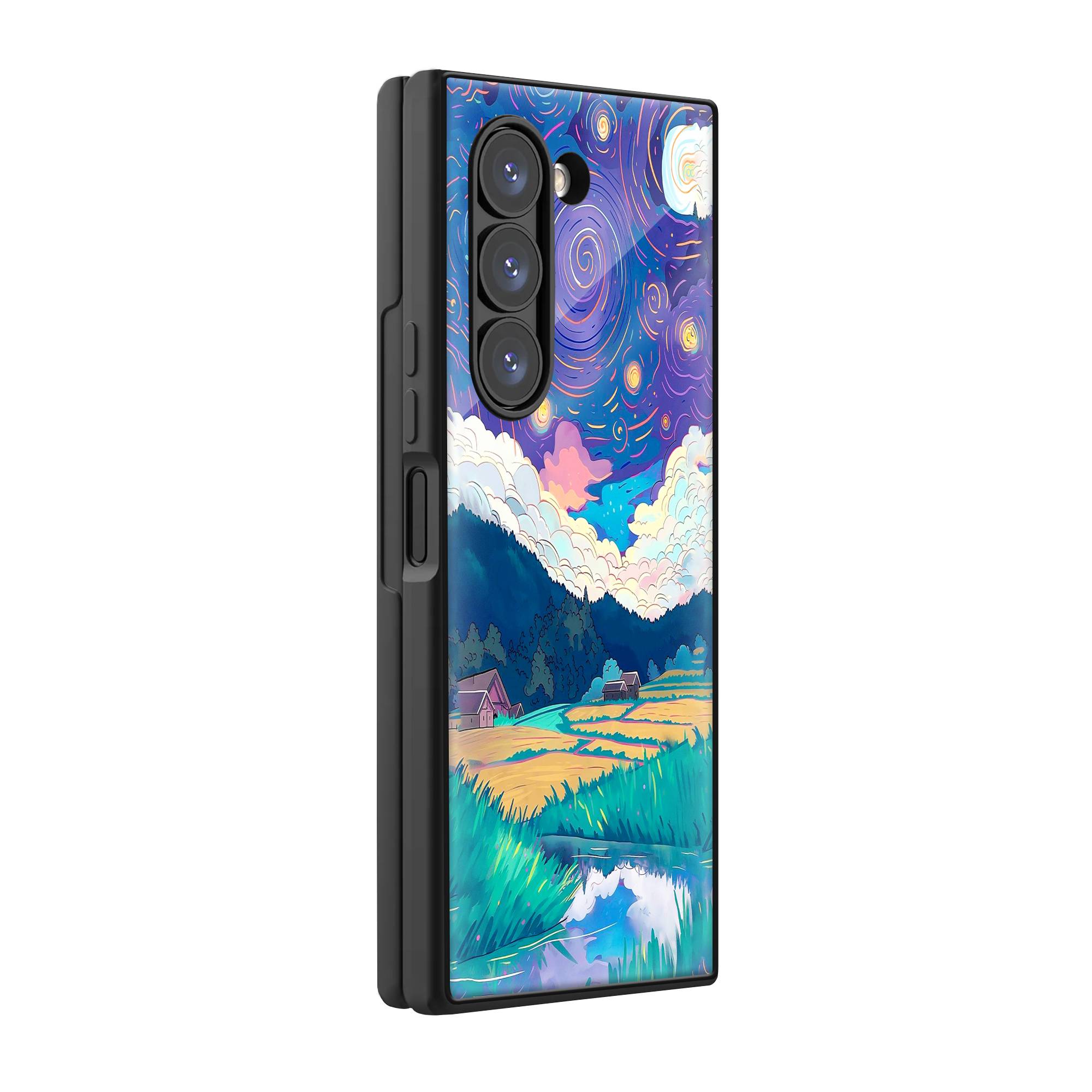 Starry Night Samsung Z Fold Glass Case image 0