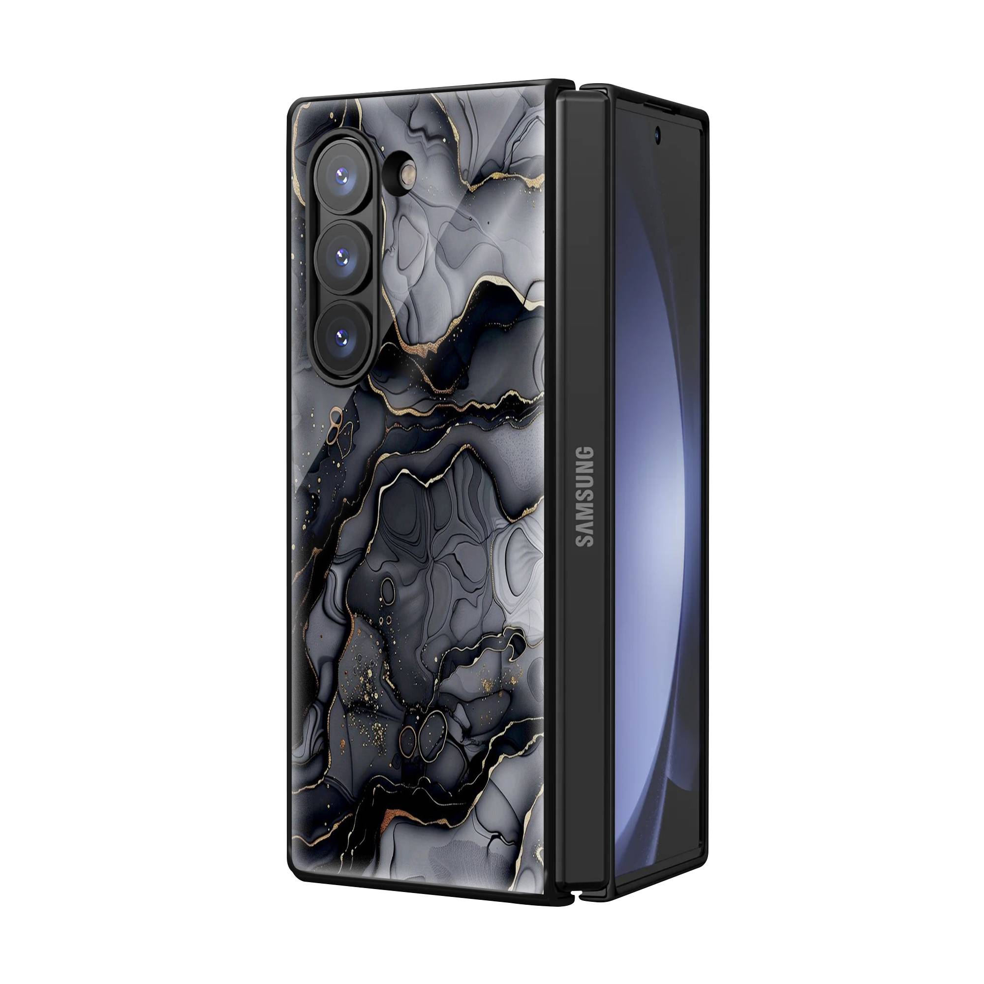 Generated Marble Samsung Z Fold Glass Case image 1