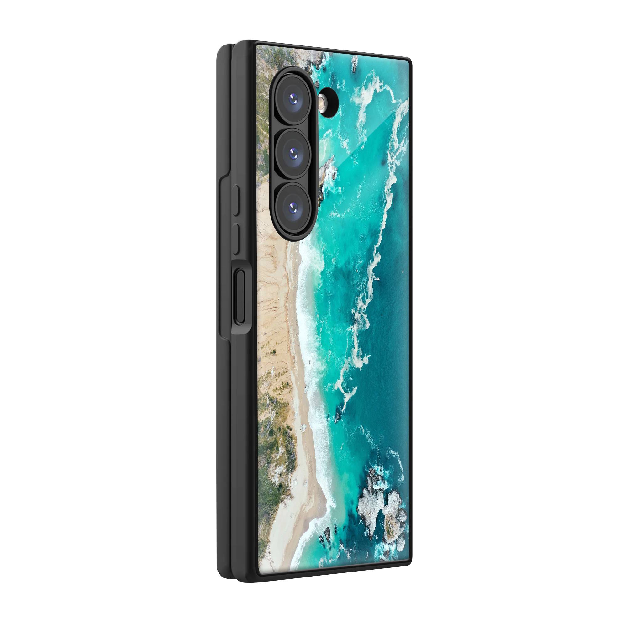 Ocean Waves Samsung Z Fold Glass Case image 0