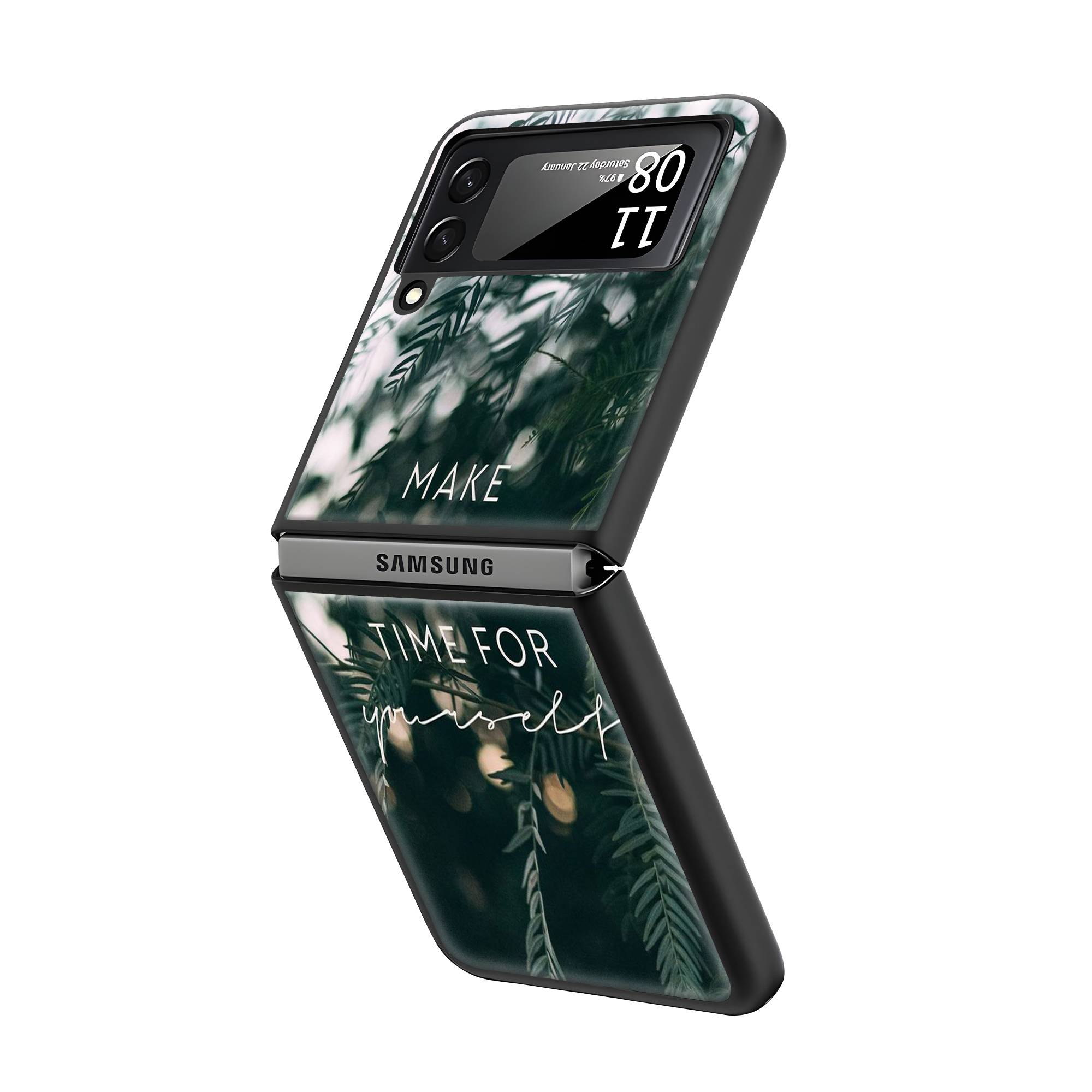 Time For Yourself Samsung Z Flip Glass Case image 1