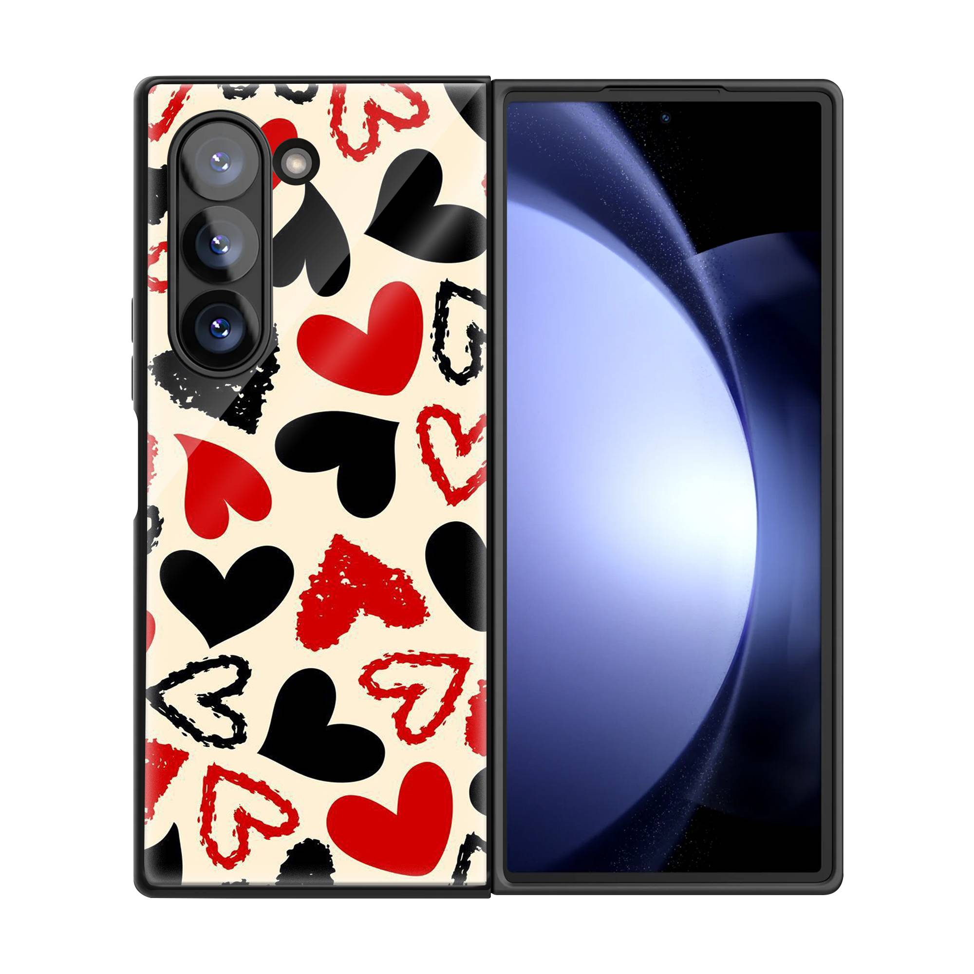 Seamless Heart Samsung Z Fold Glass Case image 2