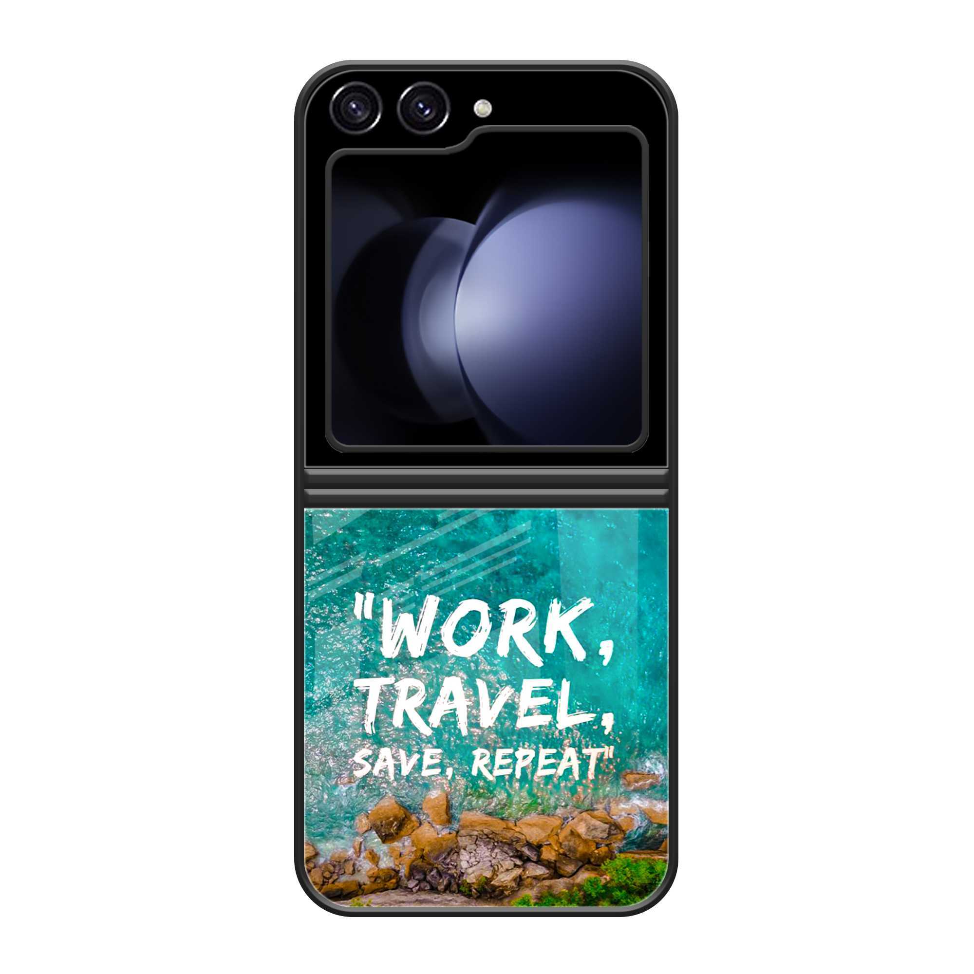 Work Travel Samsung Z Flip 5 Glass Case image 0