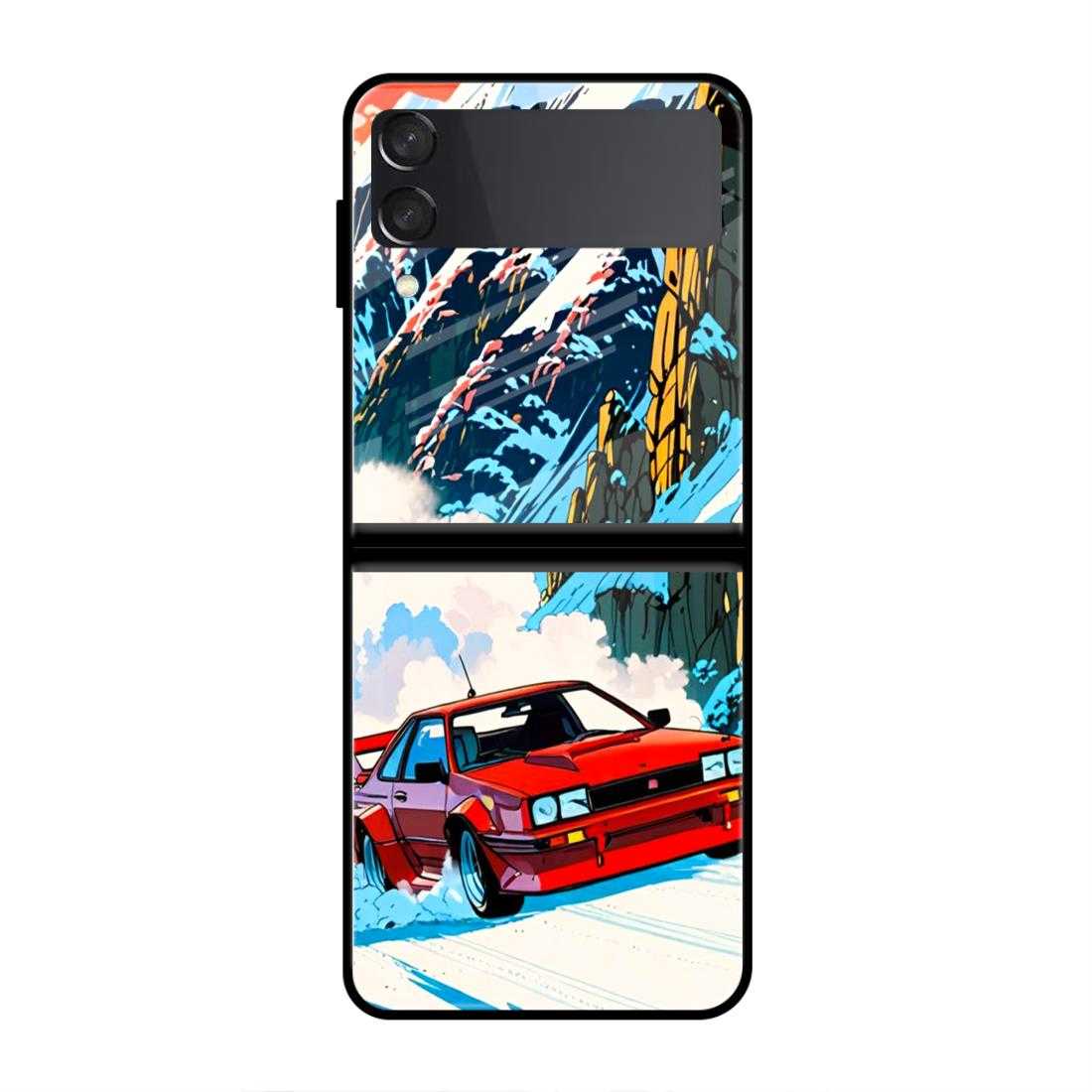 Ferrari Drift Samsung Z Flip 3 Glass Case image 0