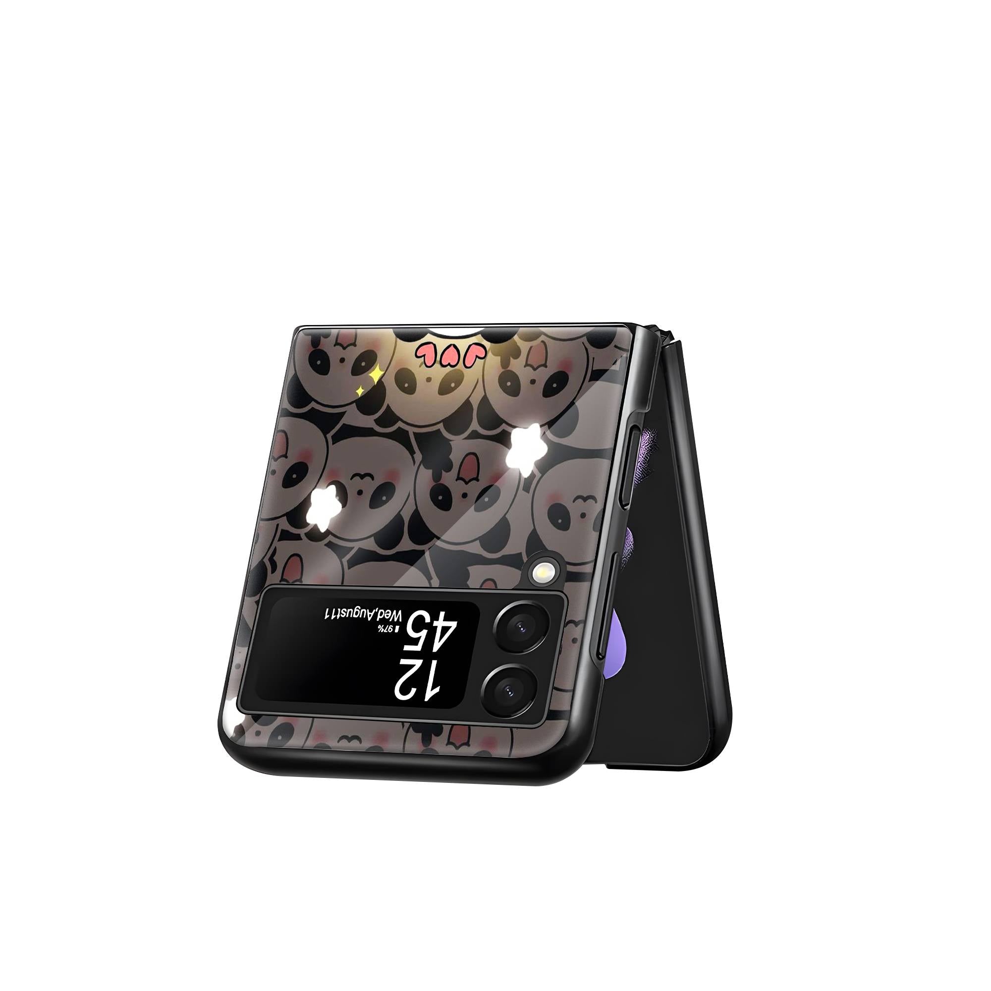 Panda Party Samsung Z Flip Glass Case image 2