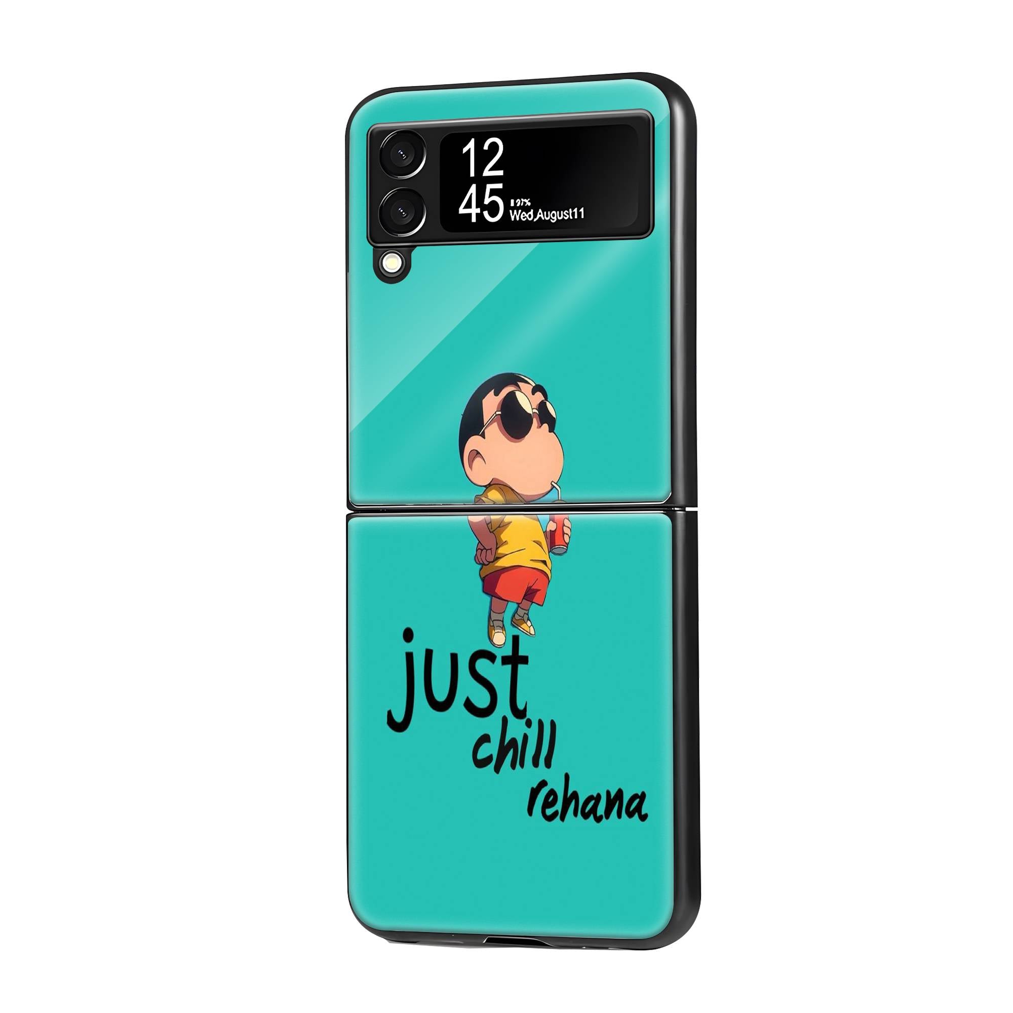 Crayon Shinchan Samsung Z Flip Glass Case image 0