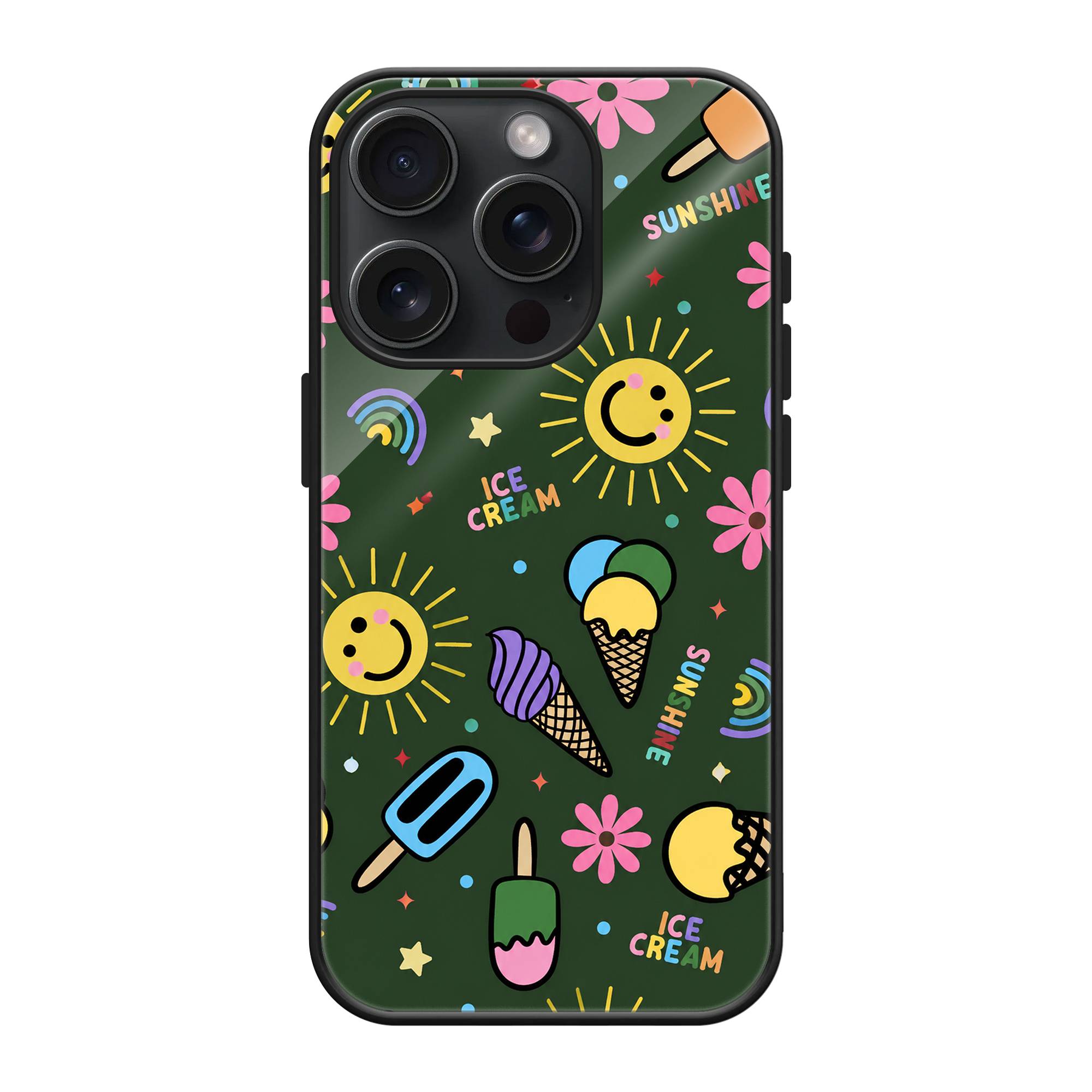 Ice Cream Pattern Glass Case