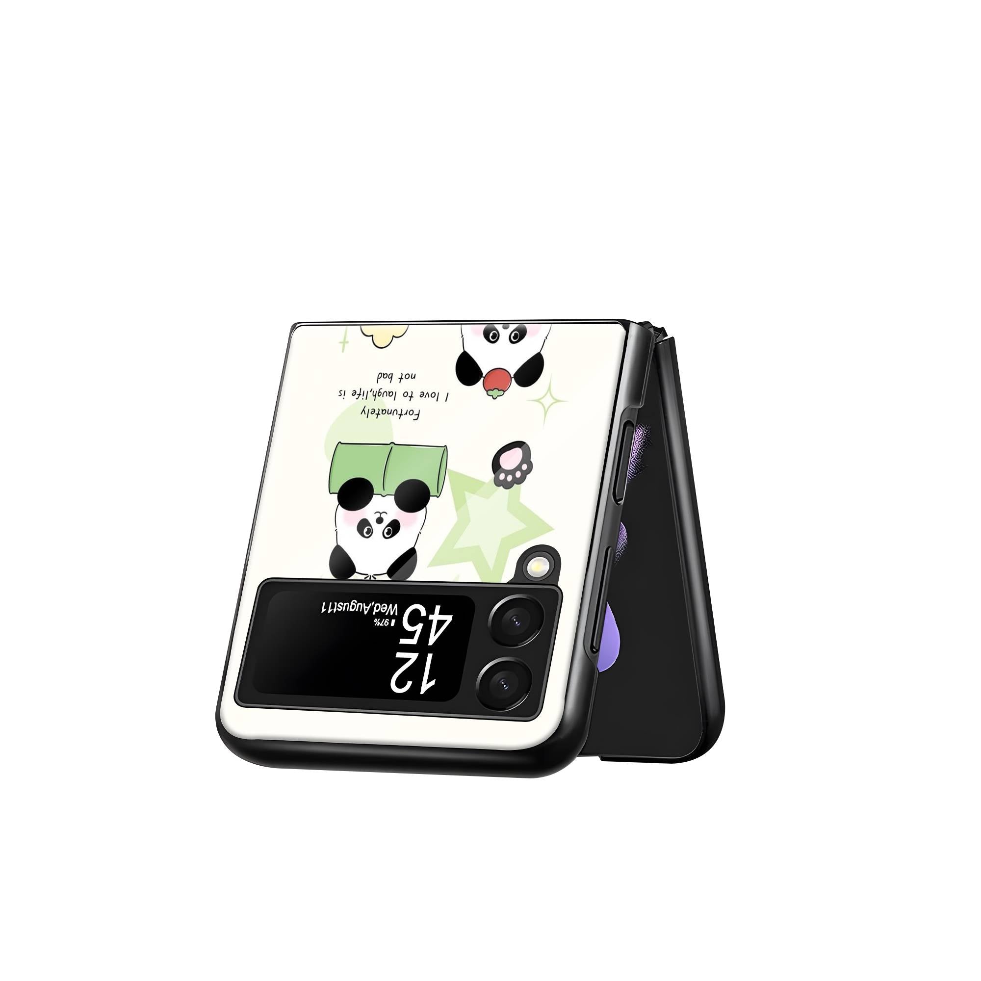 Panda Love Samsung Z Flip Glass Case image 2
