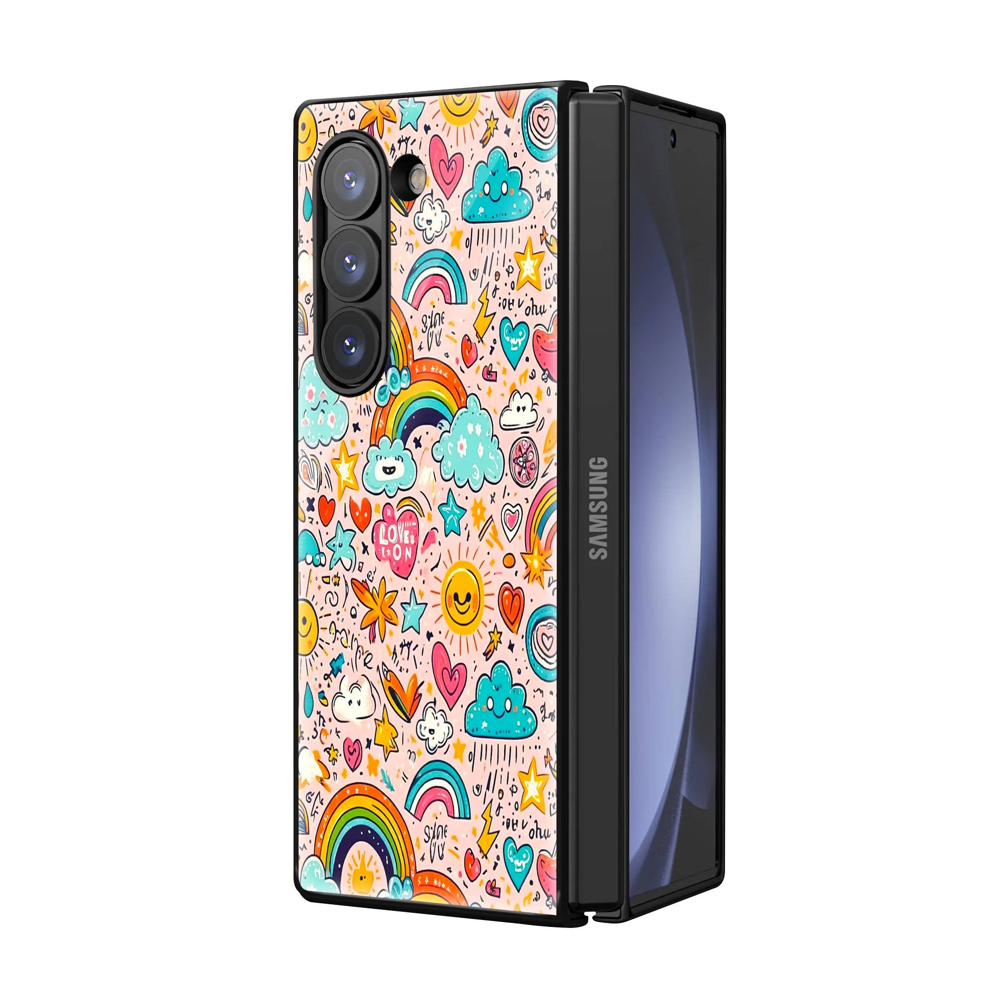Rainbows Samsung Z Fold Glass Case image 1