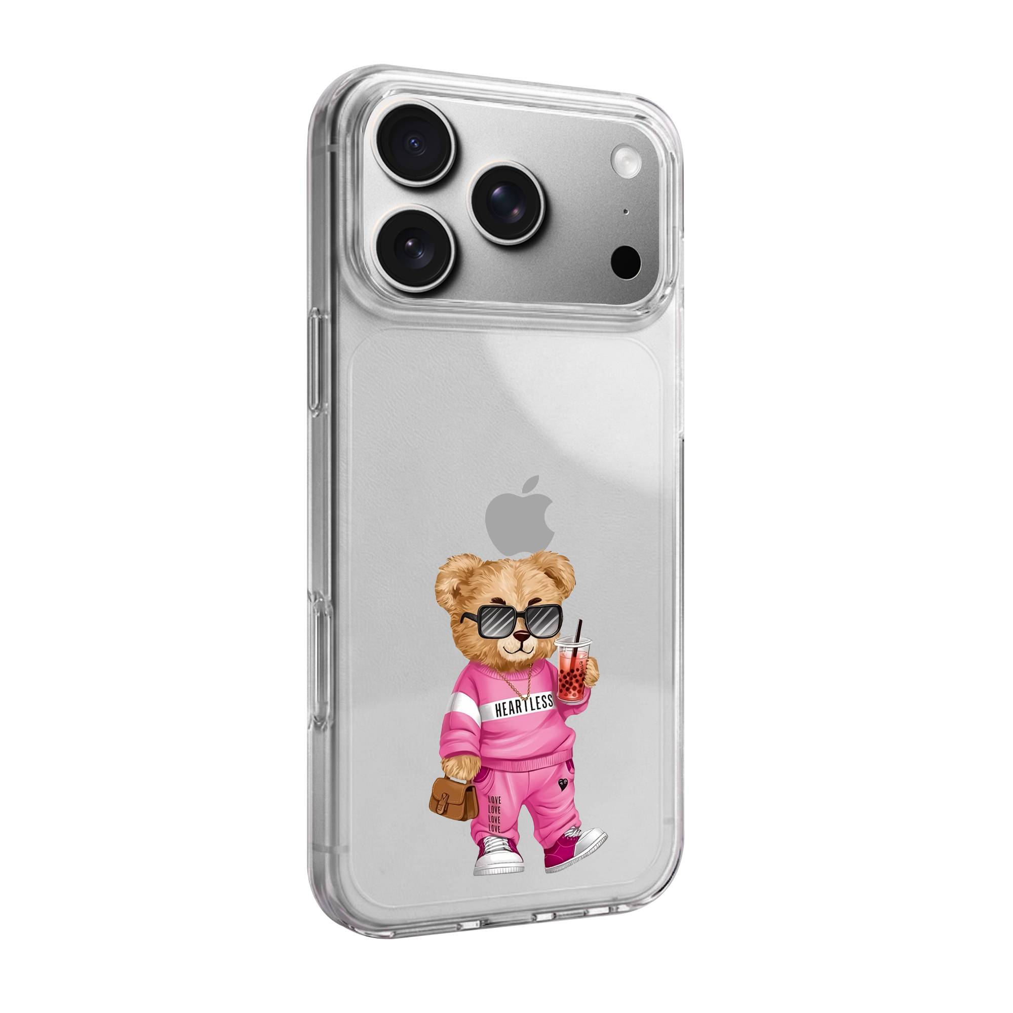 Pink Drip Bear Premium Clear Case