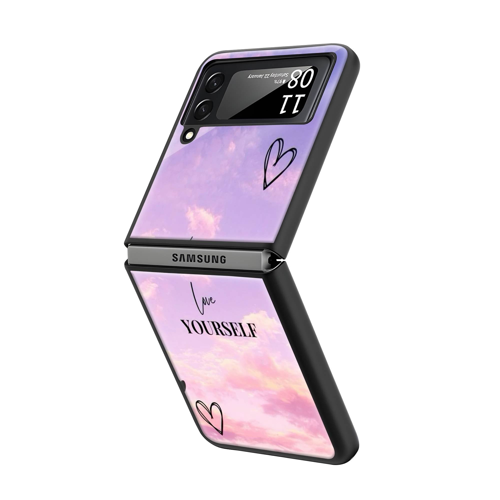 Self Love Samsung Z Flip Glass Case image 1