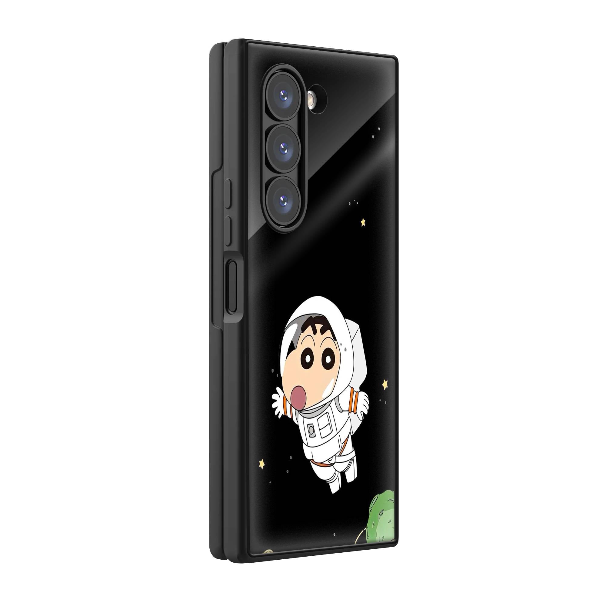 Cute Space Boy Samsung Z Fold Glass Case image 0