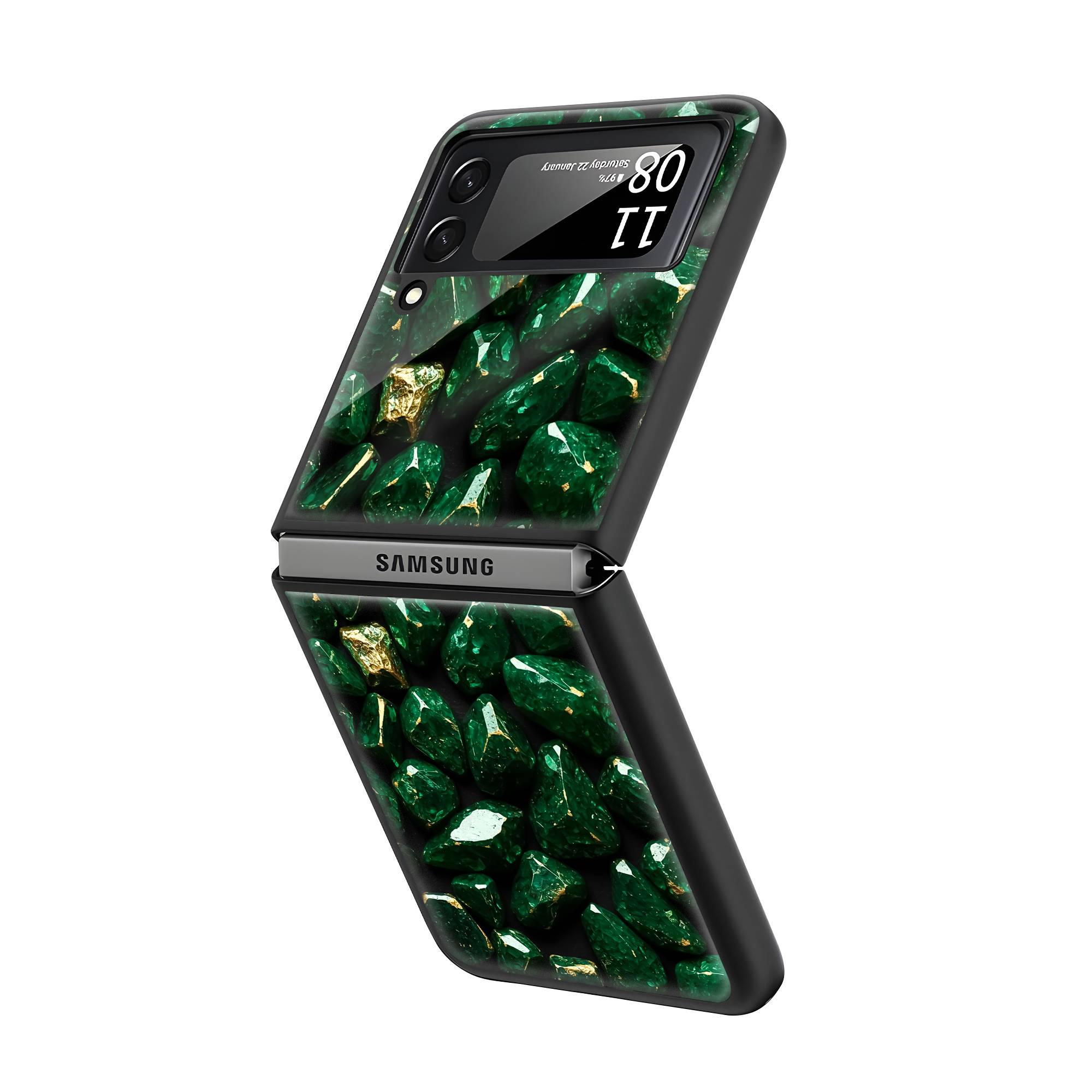 Emerald Samsung Z Flip Glass Case image 1
