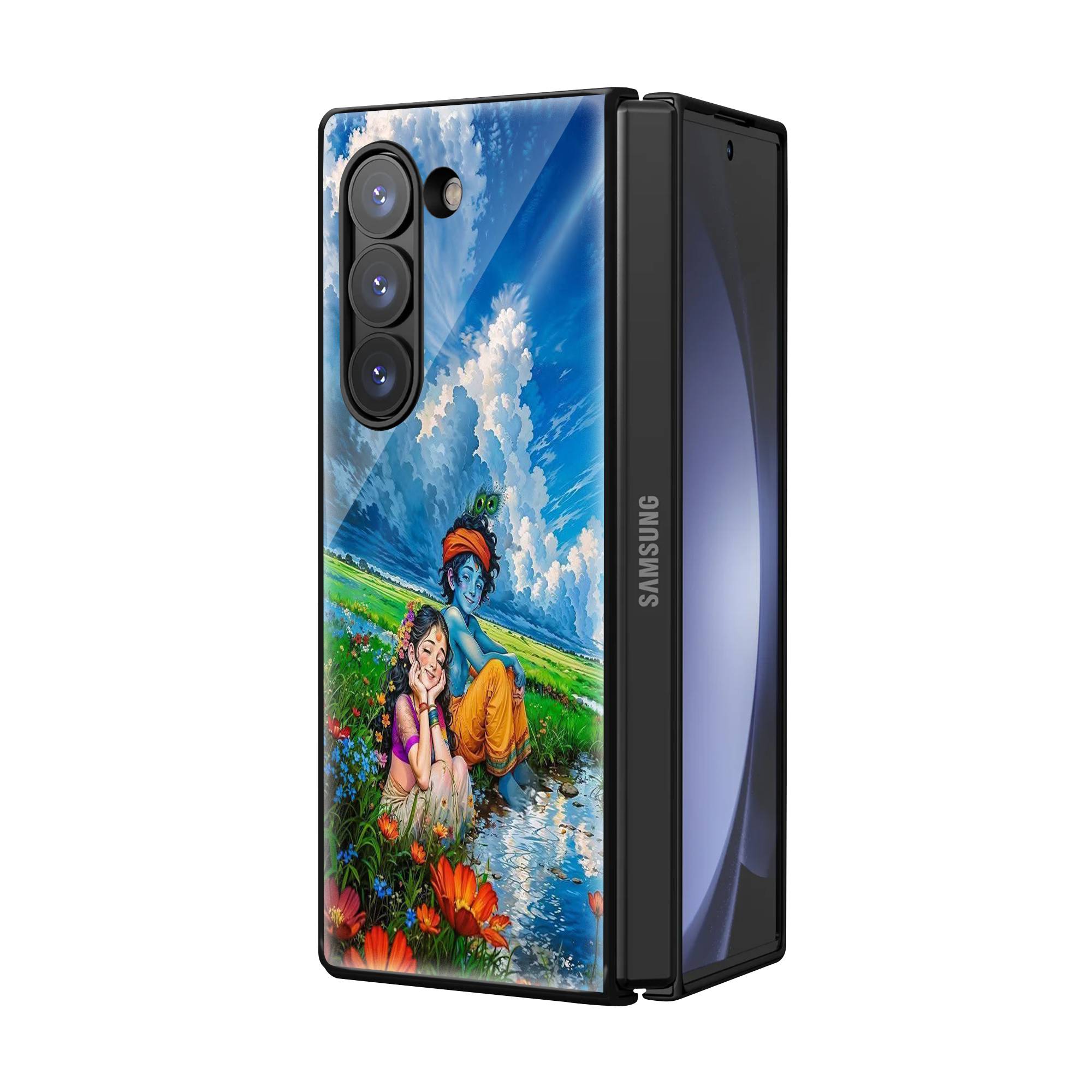 Radhe Krishna Samsung Z Fold Glass Case image 1