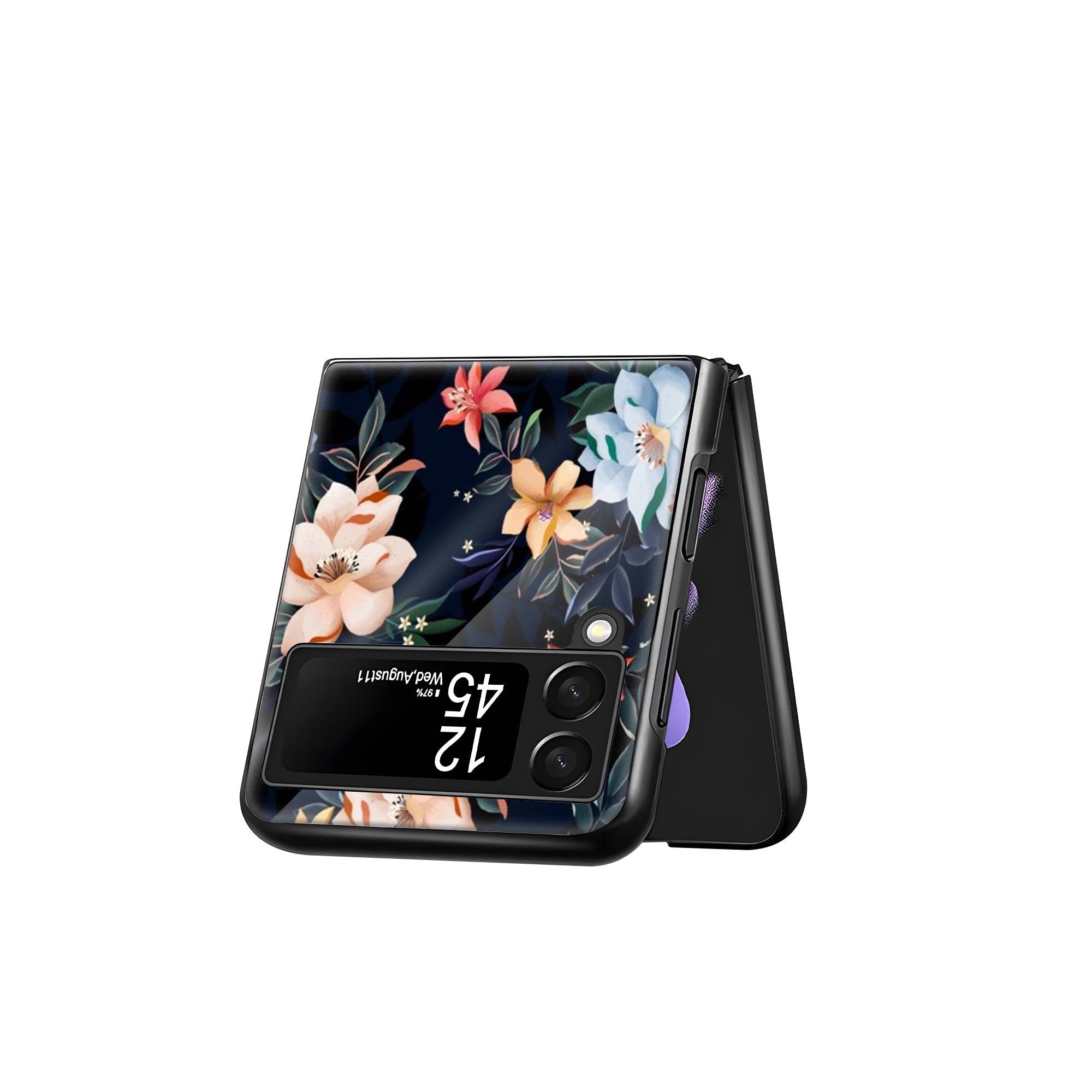 Premium Vector Floral Samsung Z Flip Glass Case image 2