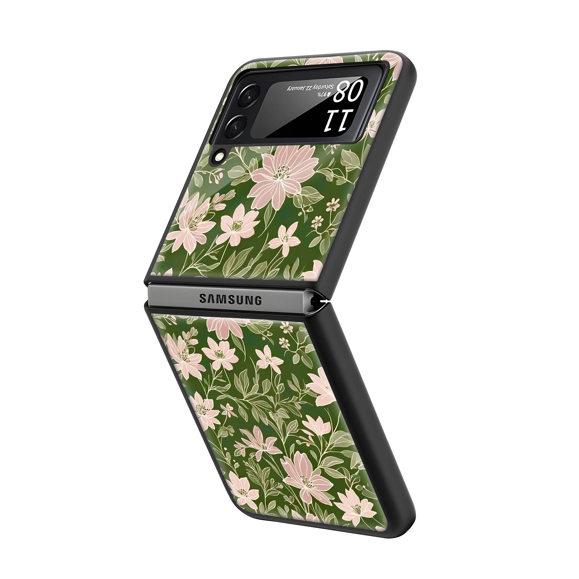 Earthy Blooms Samsung Z Flip Glass Case image 1