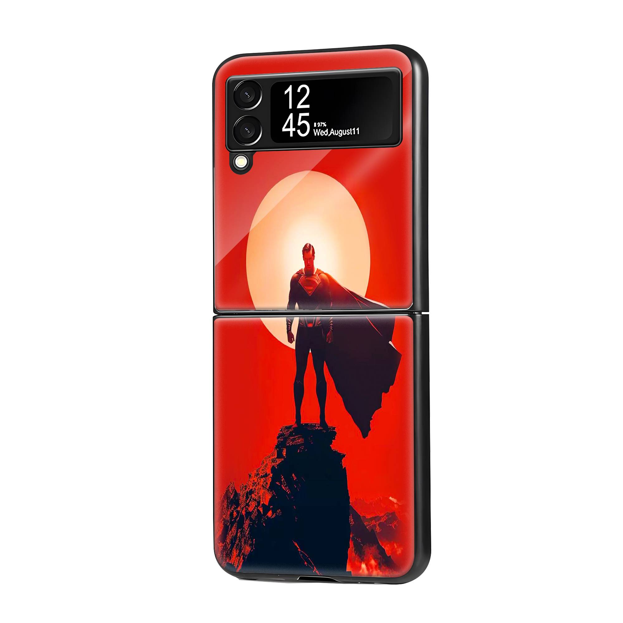 Silhouette Superman Samsung Z Flip Glass Case image 0