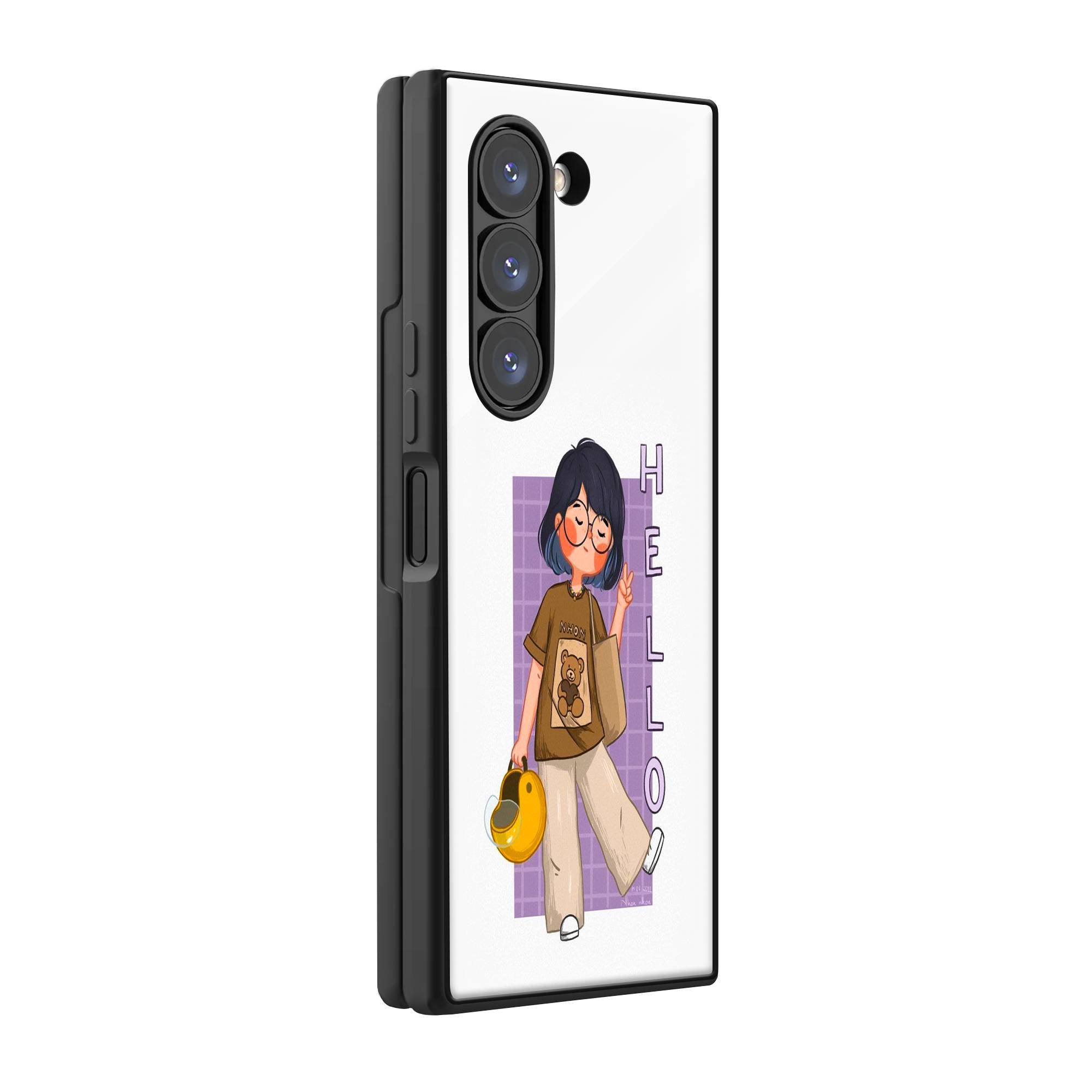 Hello Samsung Z Fold Glass Case image 0