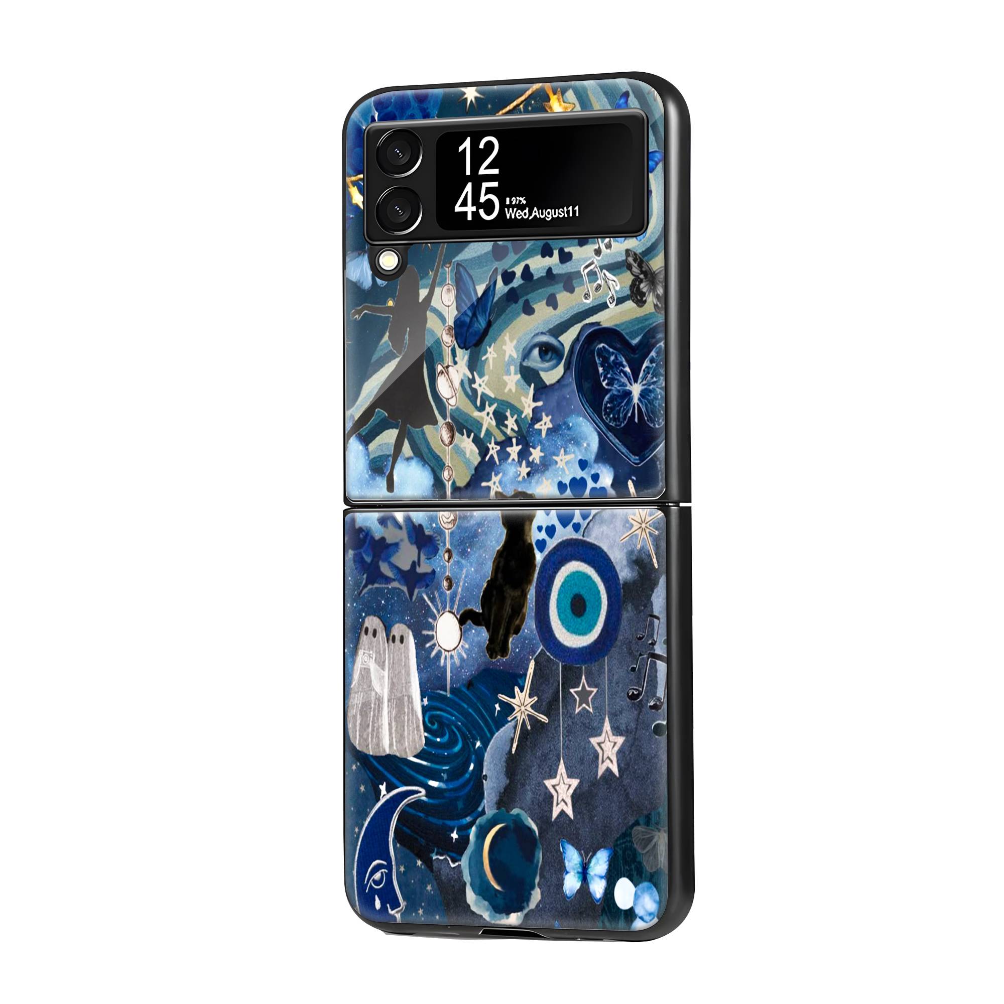 Blue Galaxy Samsung Z Flip Glass Case image 0