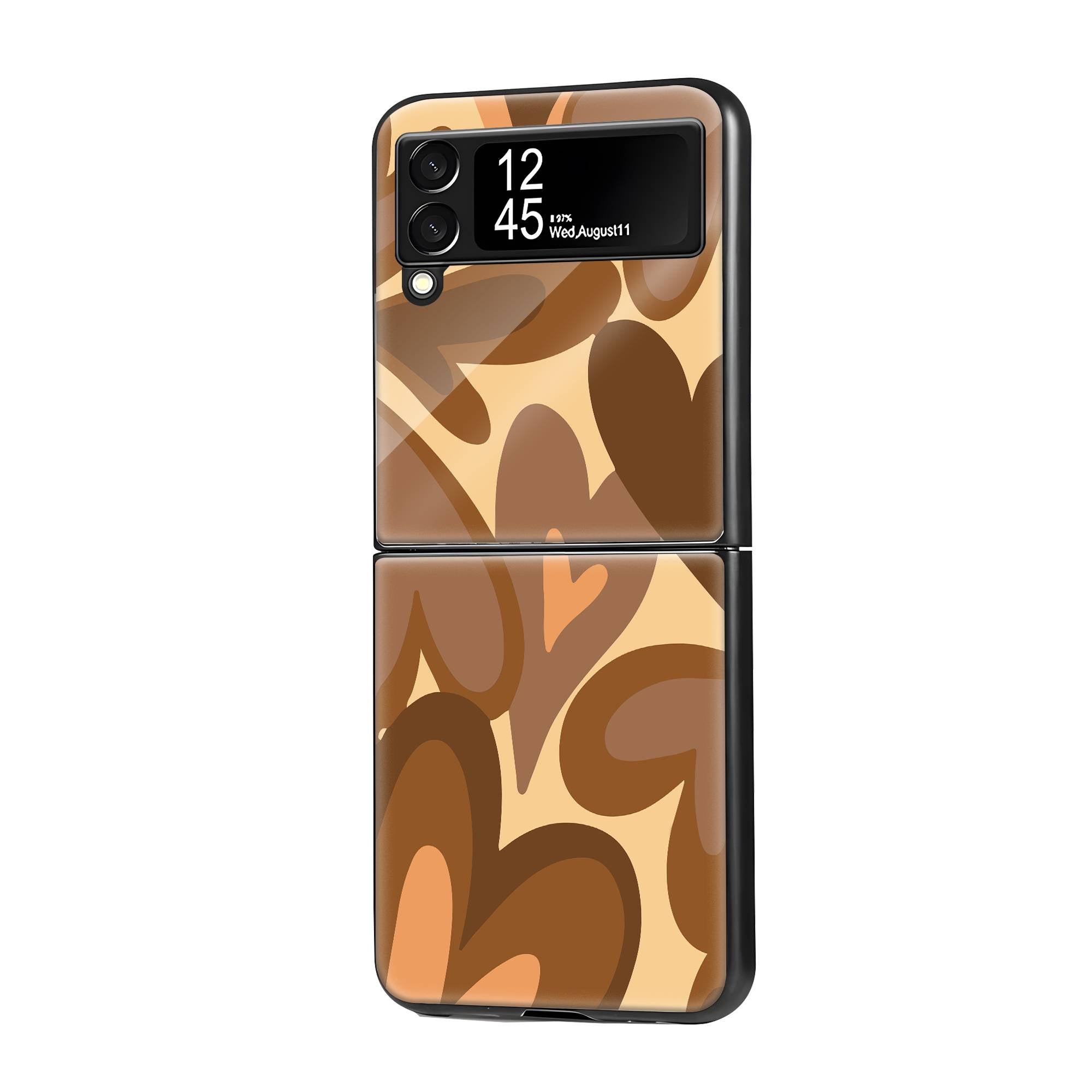 Brownie Heart Samsung Z Flip Glass Case image 0