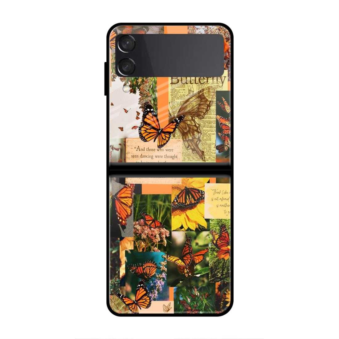 Butterfly Aesthetic Samsung Z Flip 3 Glass Case image 0