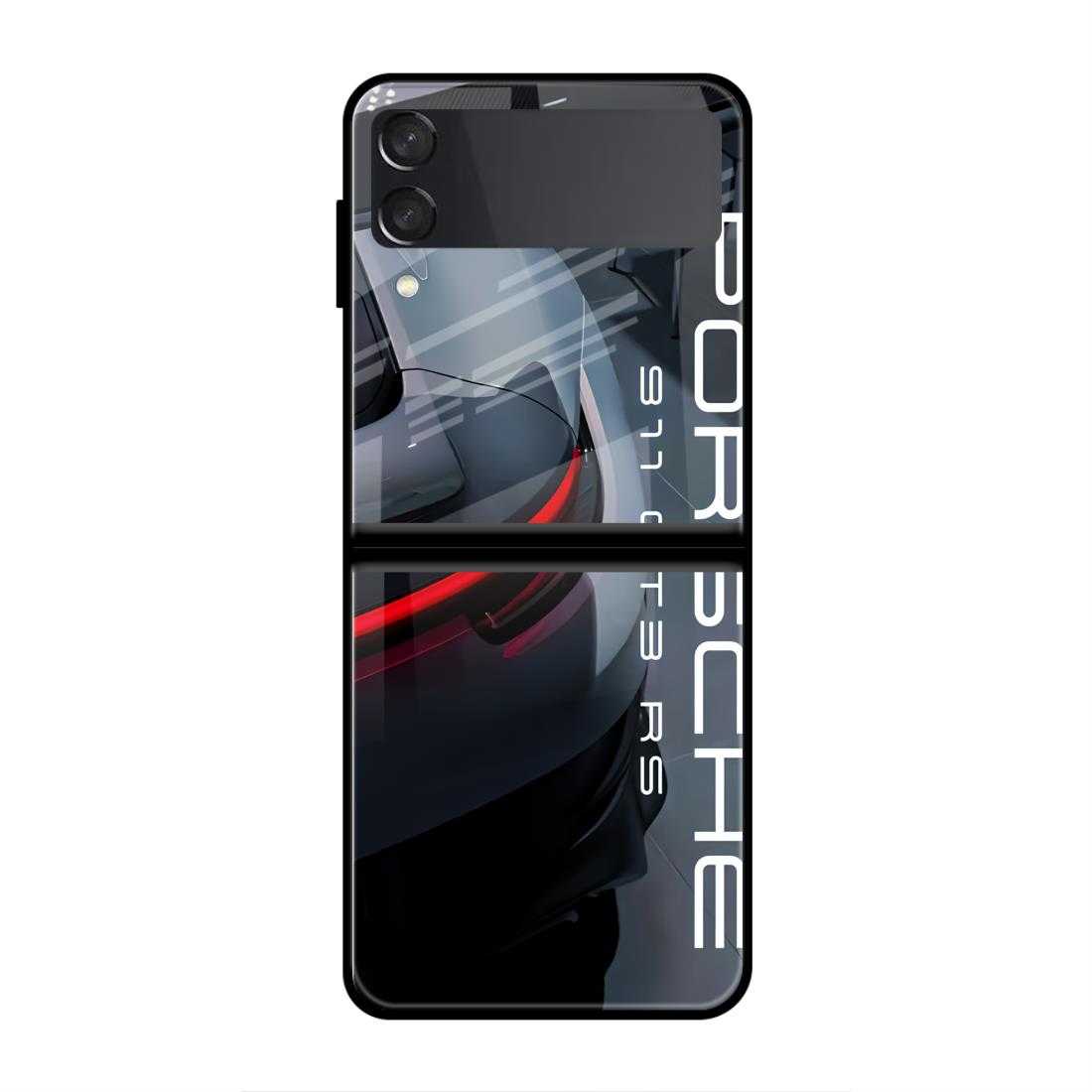 Porsche GT3 Samsung Z Flip 3 Glass Case image 0
