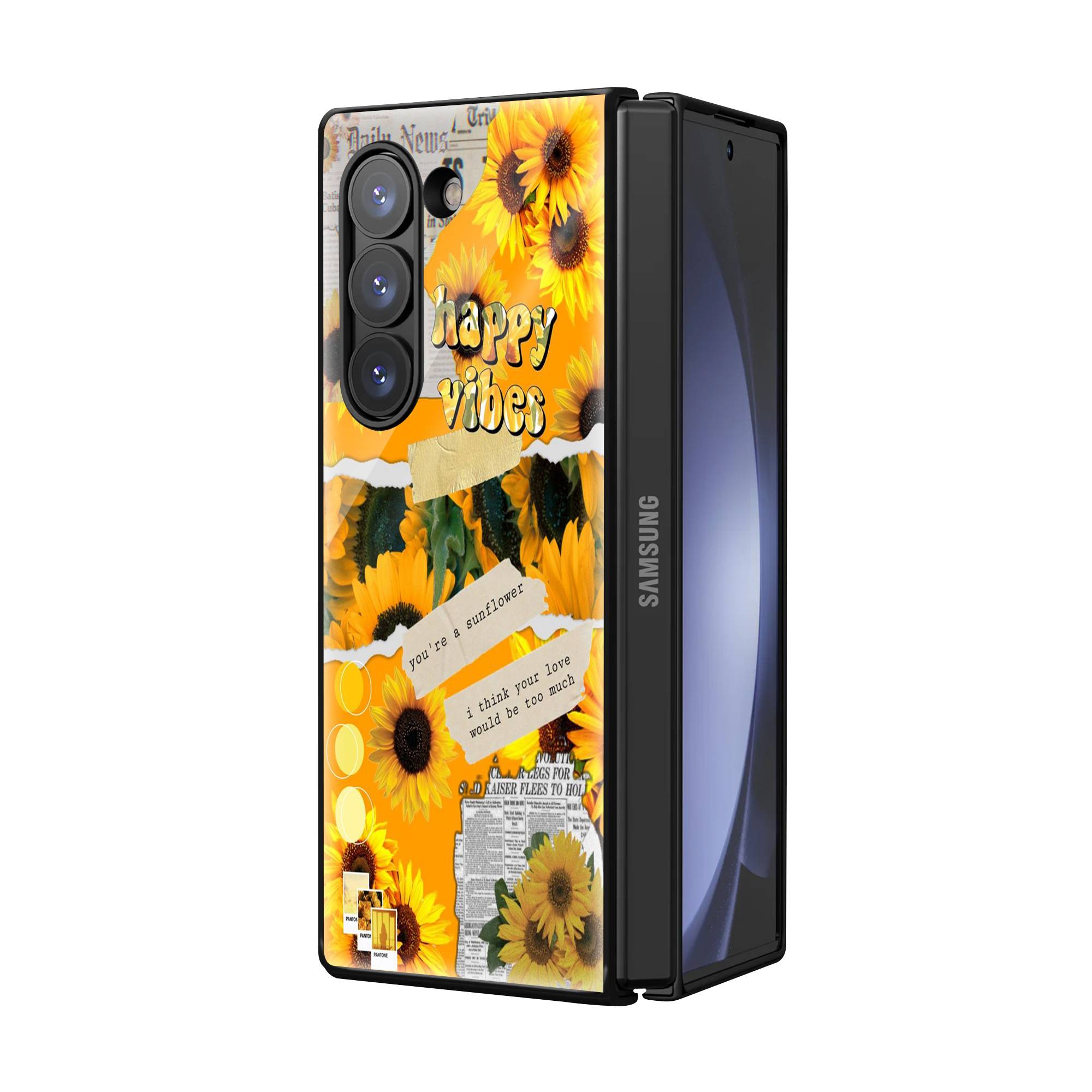 Happy Vibes Samsung Z Fold Glass Case image 1
