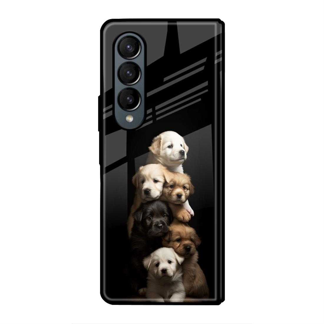 Cute Puppies Samsung Z Fold 3 Glass Case image 0