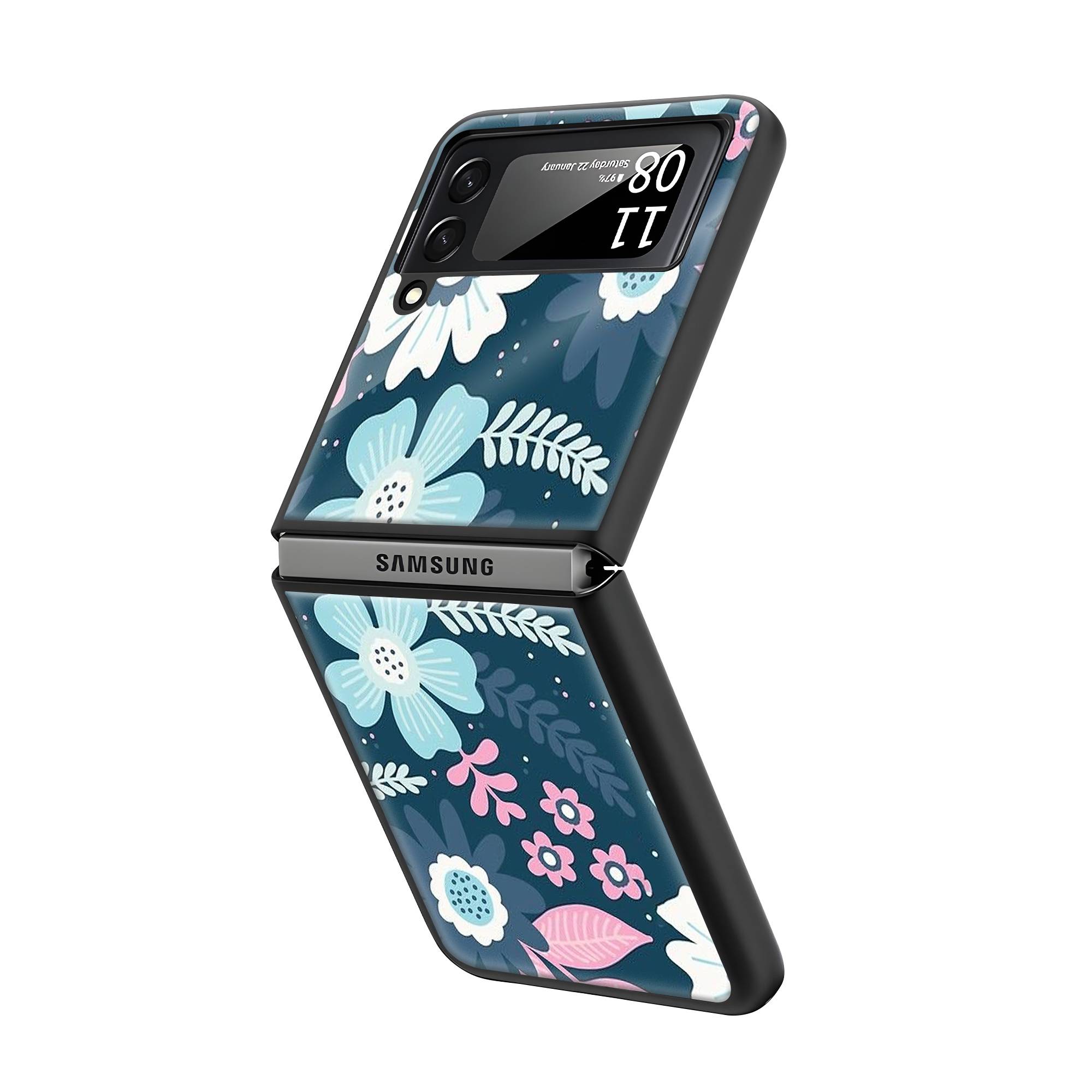 Cutesy Floral Samsung Z Flip Glass Case image 1
