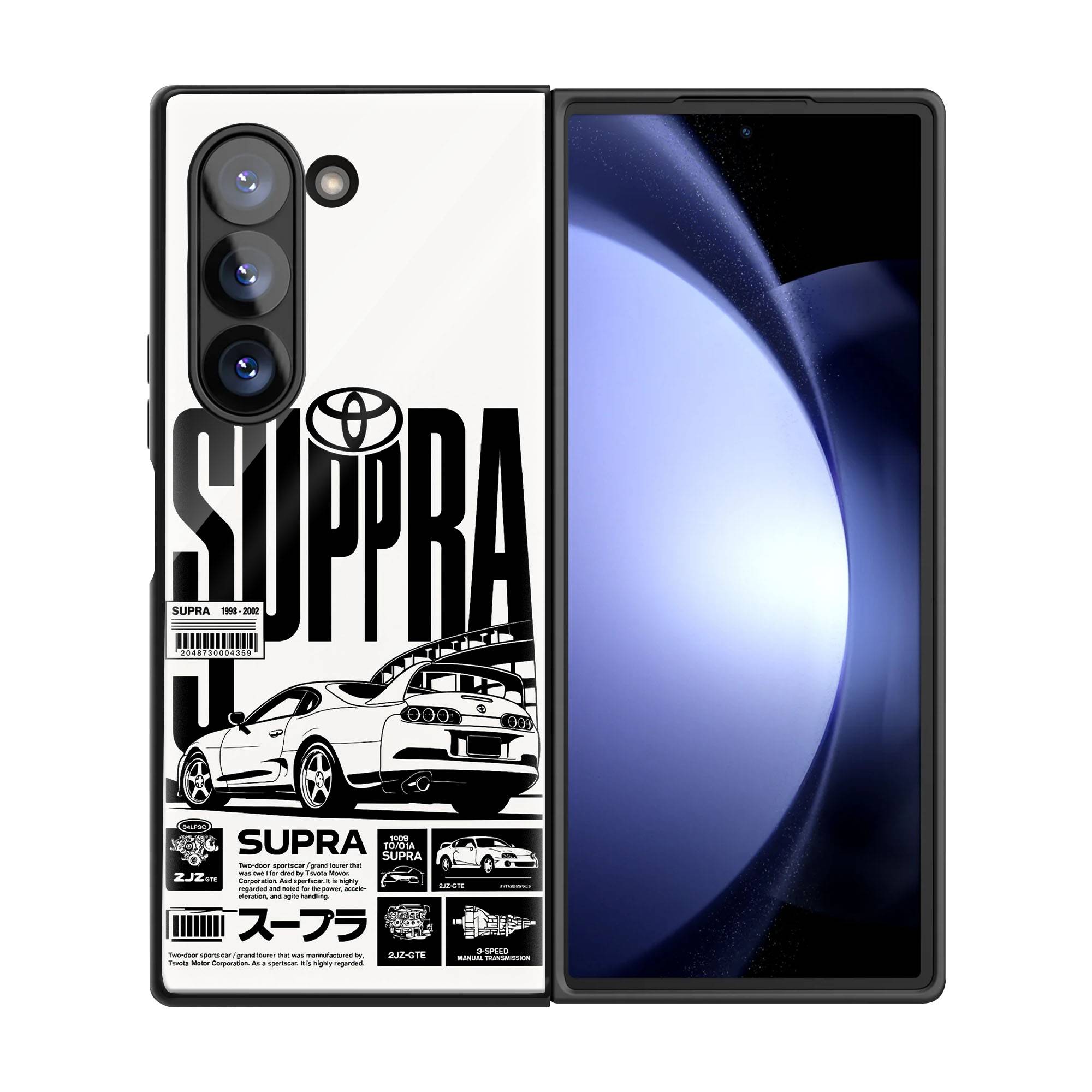 Supra Stats Samsung Z Fold Glass Case image 2
