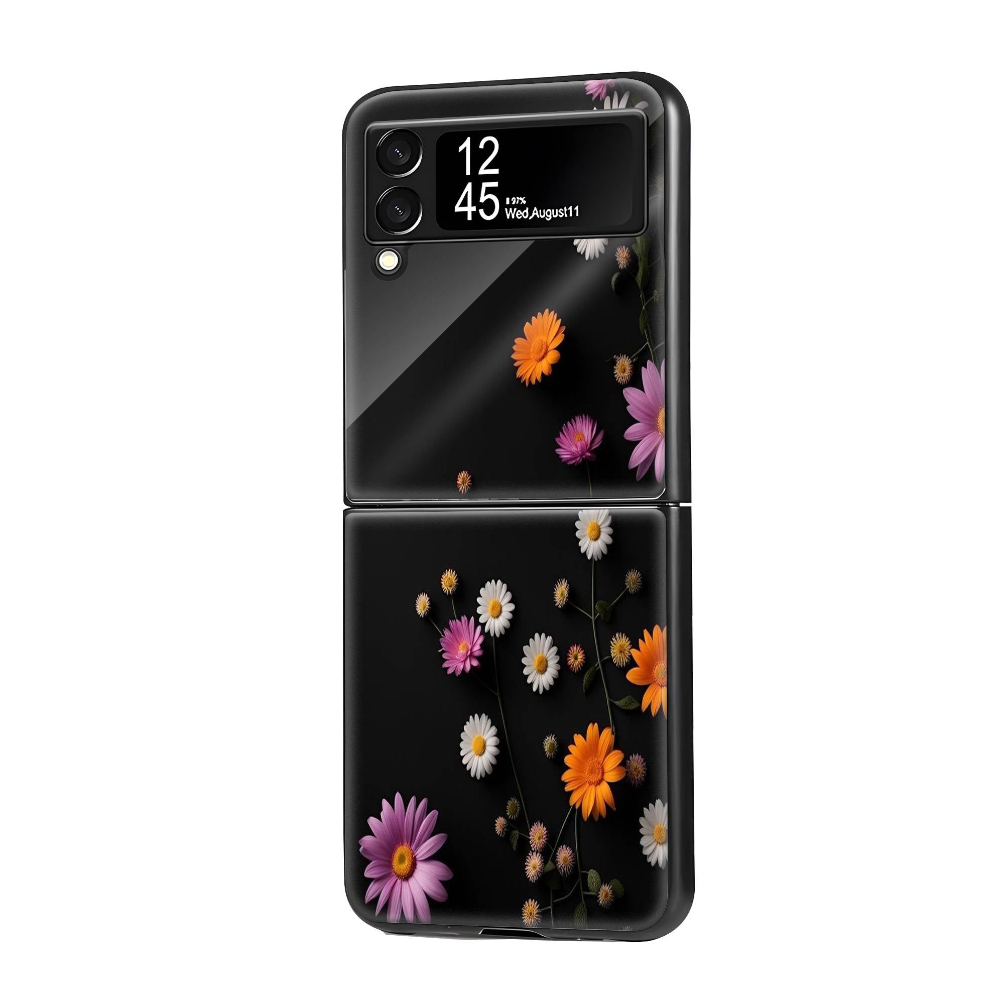 Colorful Flower Samsung Z Flip Glass Case image 0
