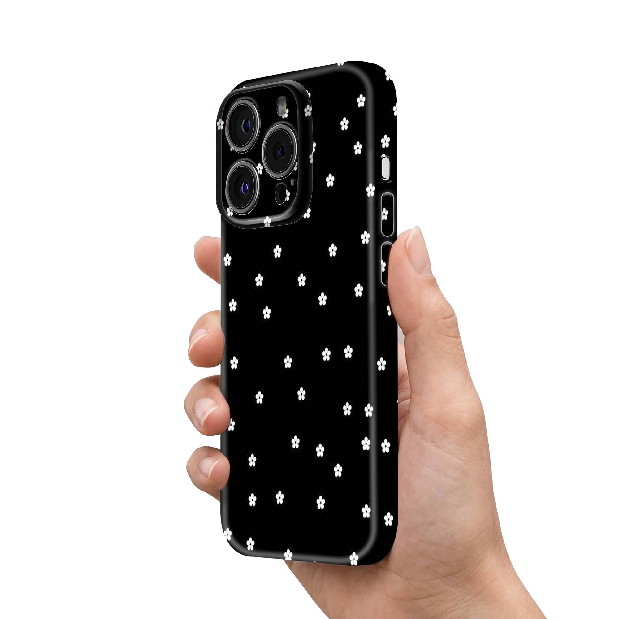 Noir Petals Glossy Hard Case