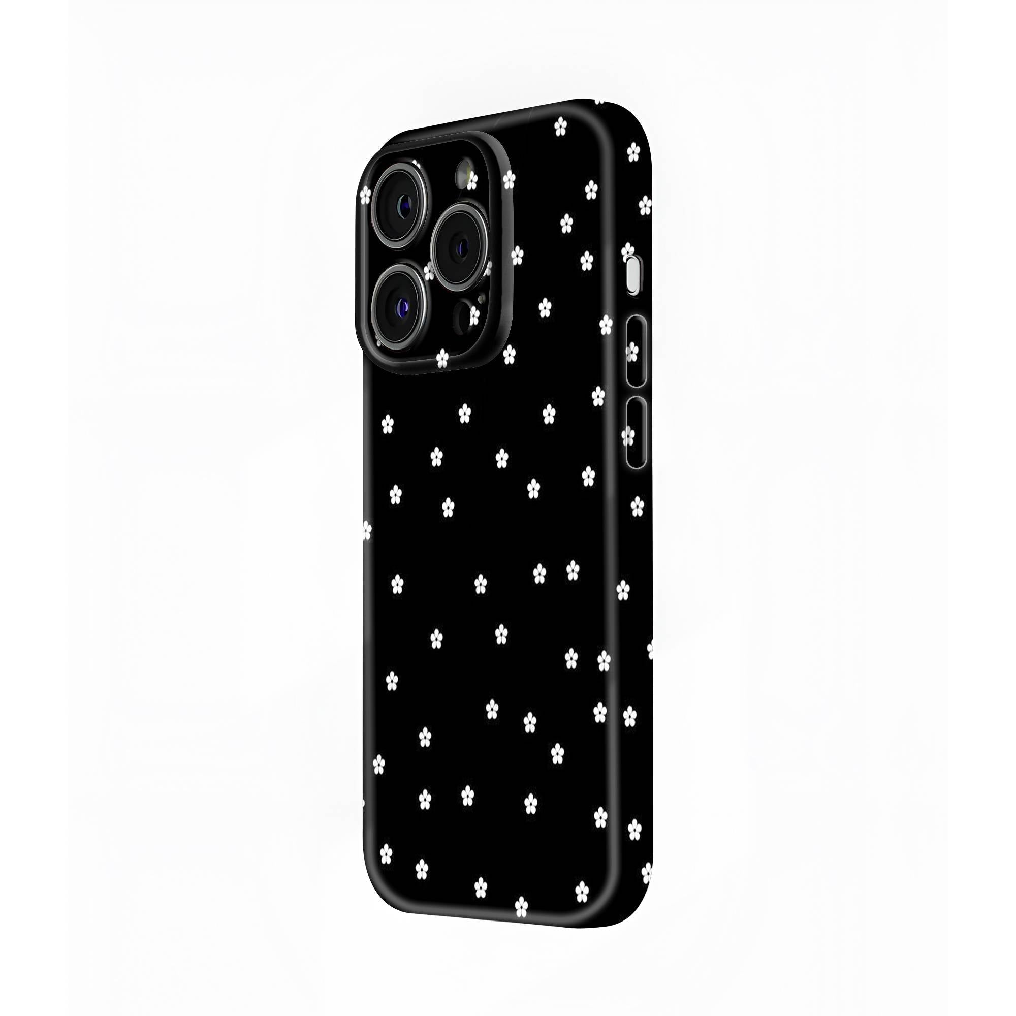 Noir Petals Glossy Hard Case