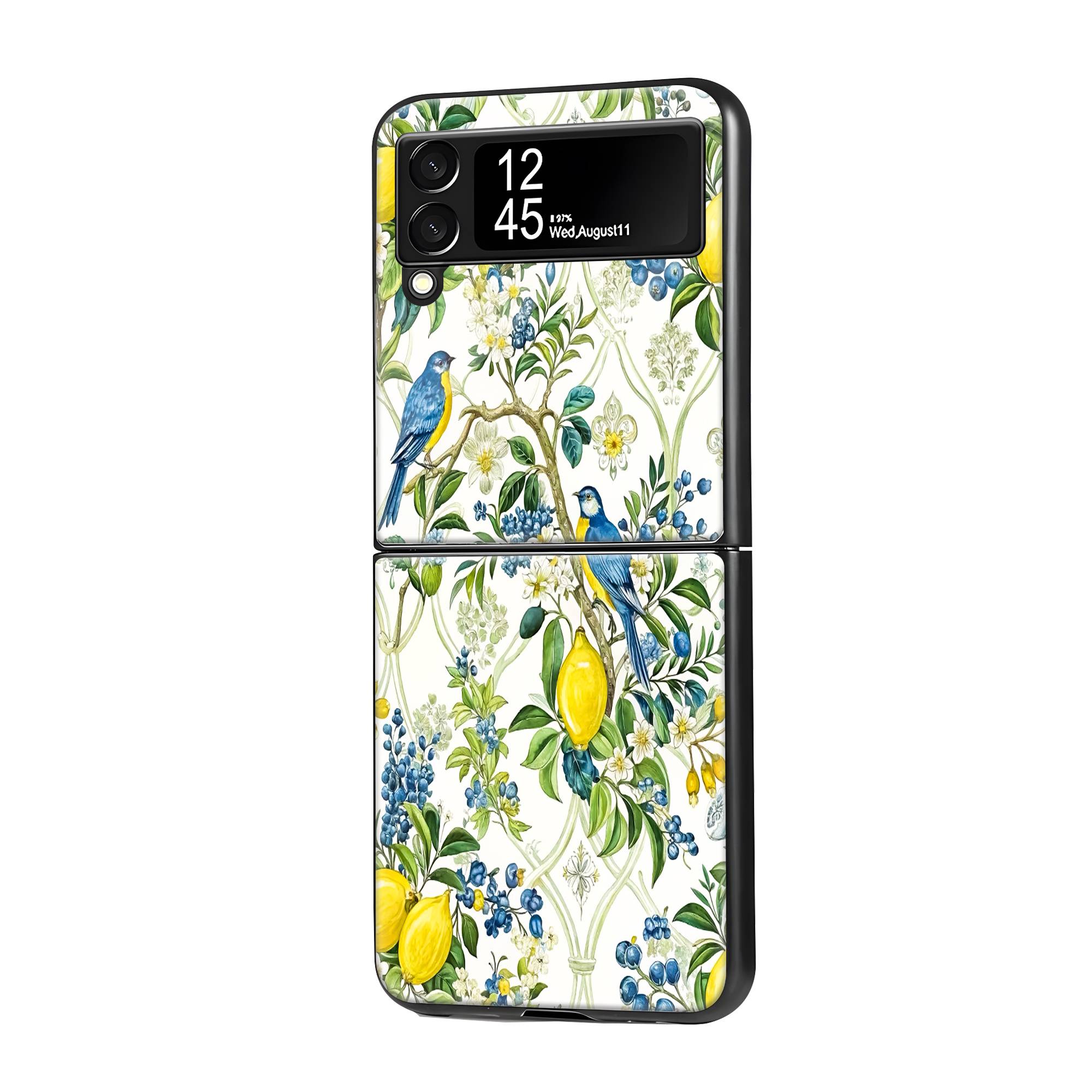 Blueberry Birds Samsung Z Flip Glass Case image 0