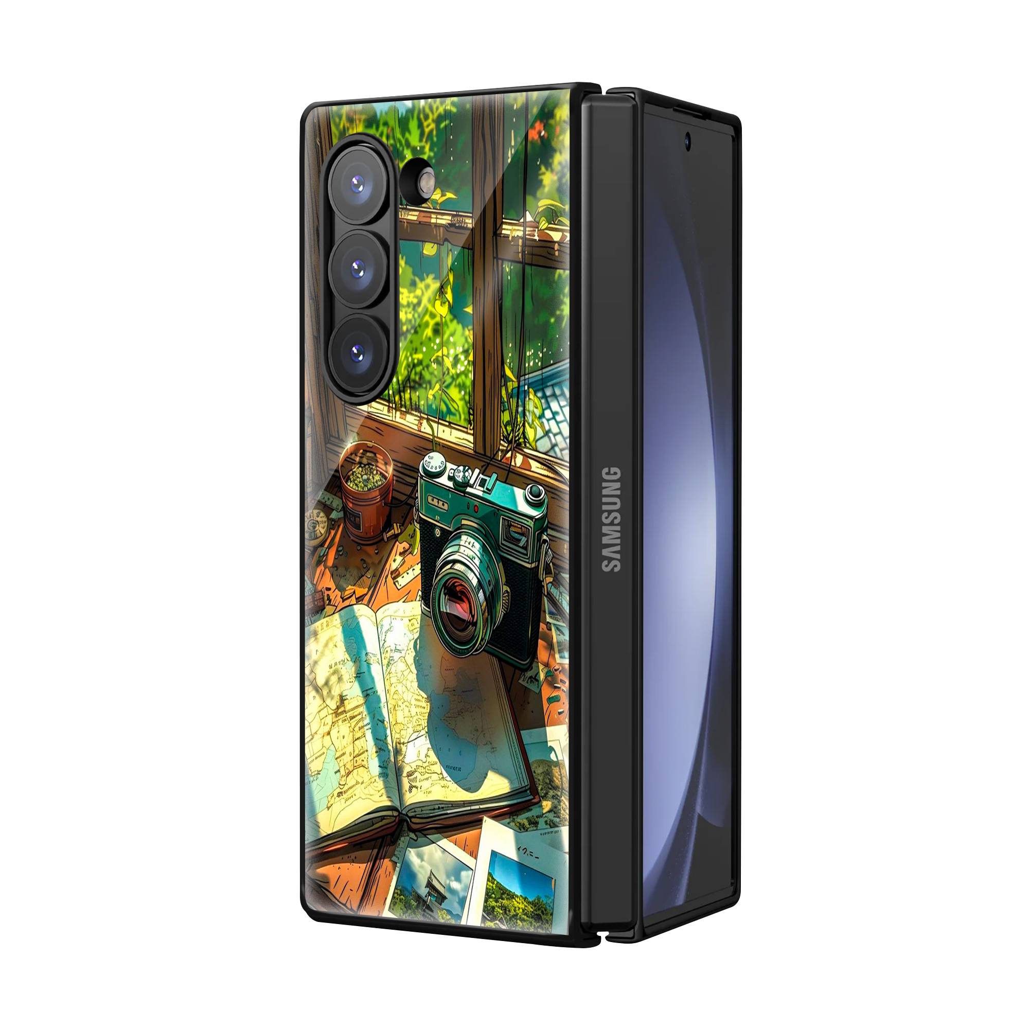 Travel Camera Samsung Z Fold Glass Case image 1