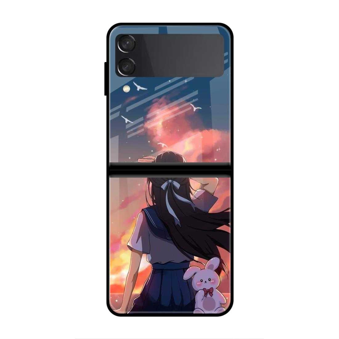 Anime Girl Samsung Z Flip 3 Glass Case image 0