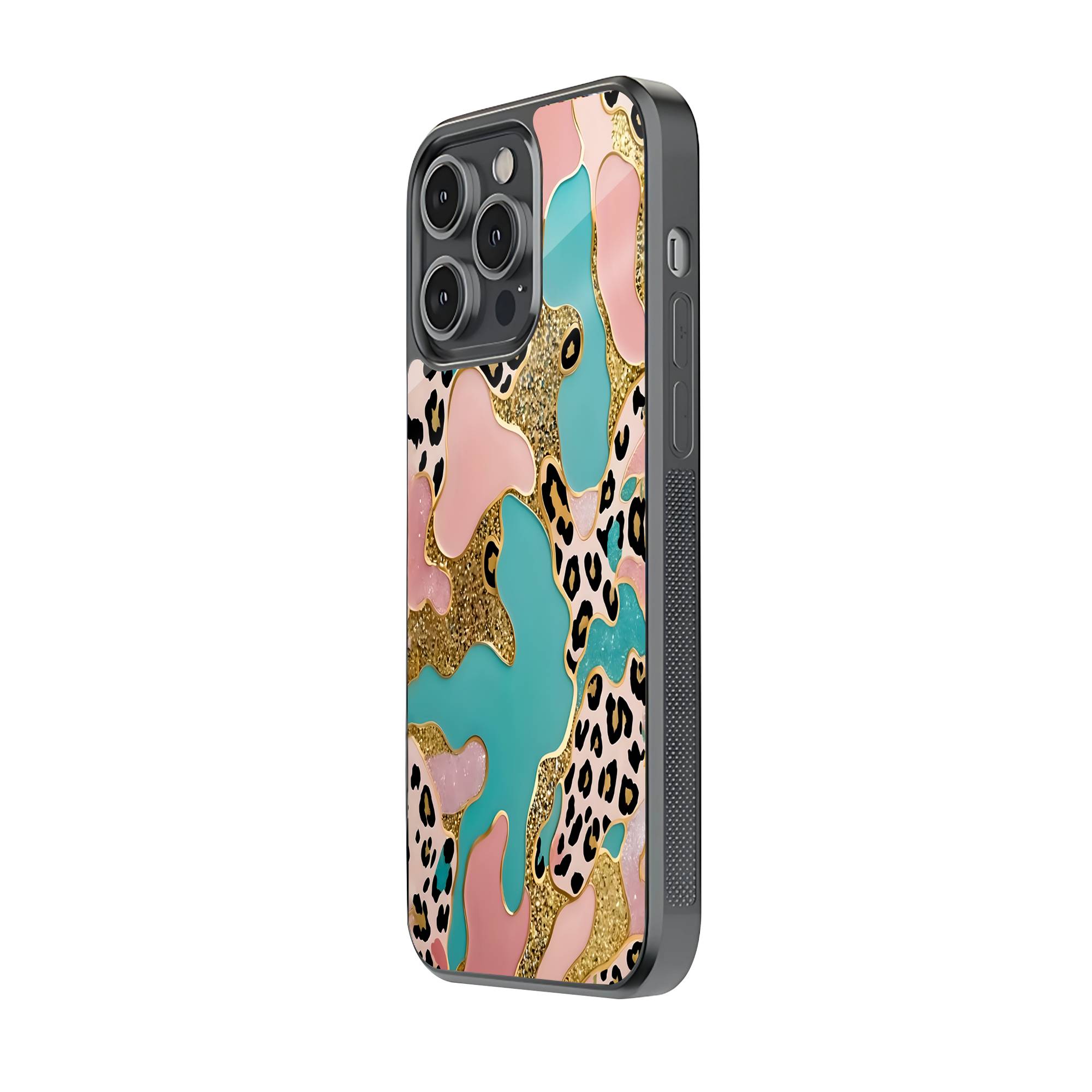Leopard Glitter Glass Case image 1