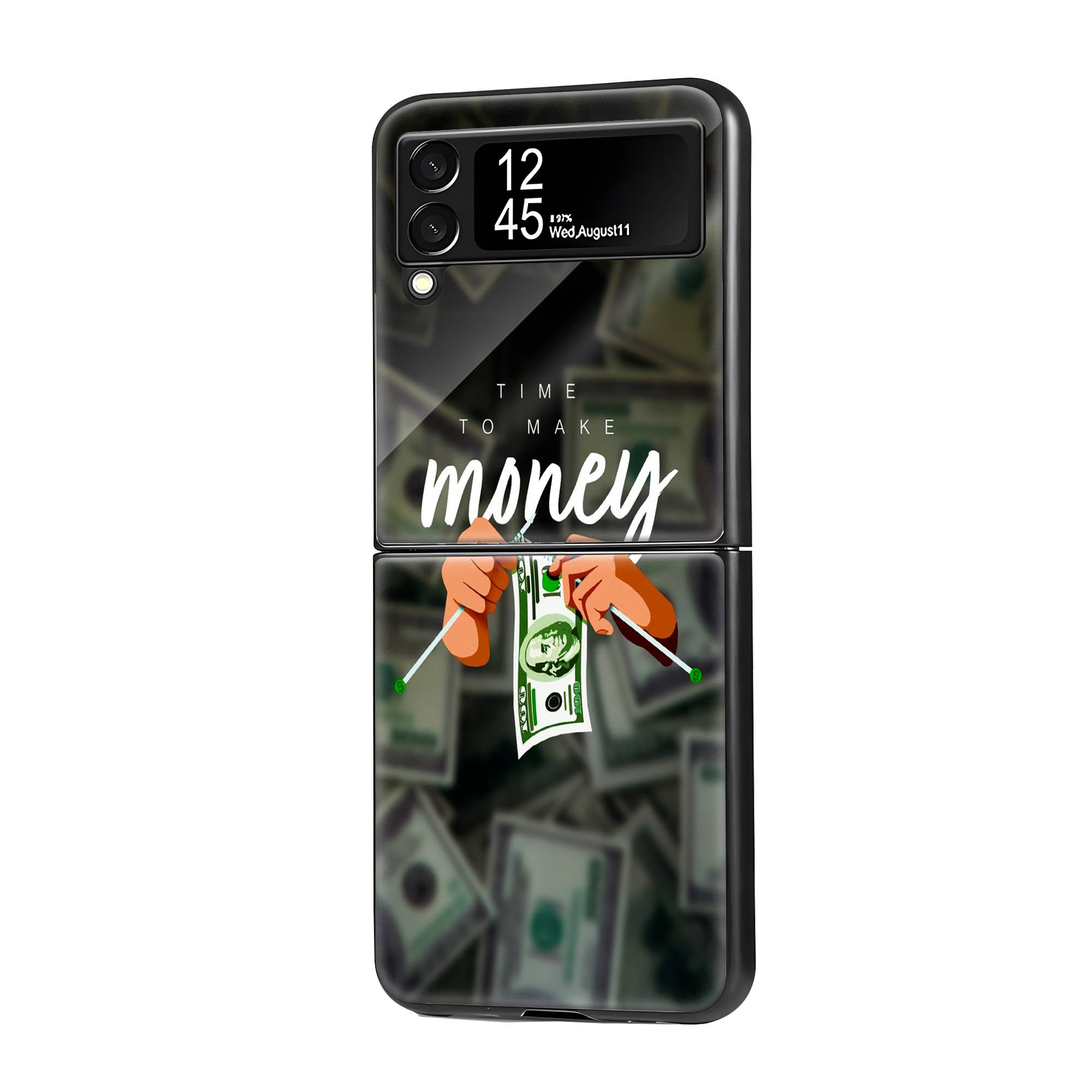 Make Money Samsung Z Flip Glass Case image 0