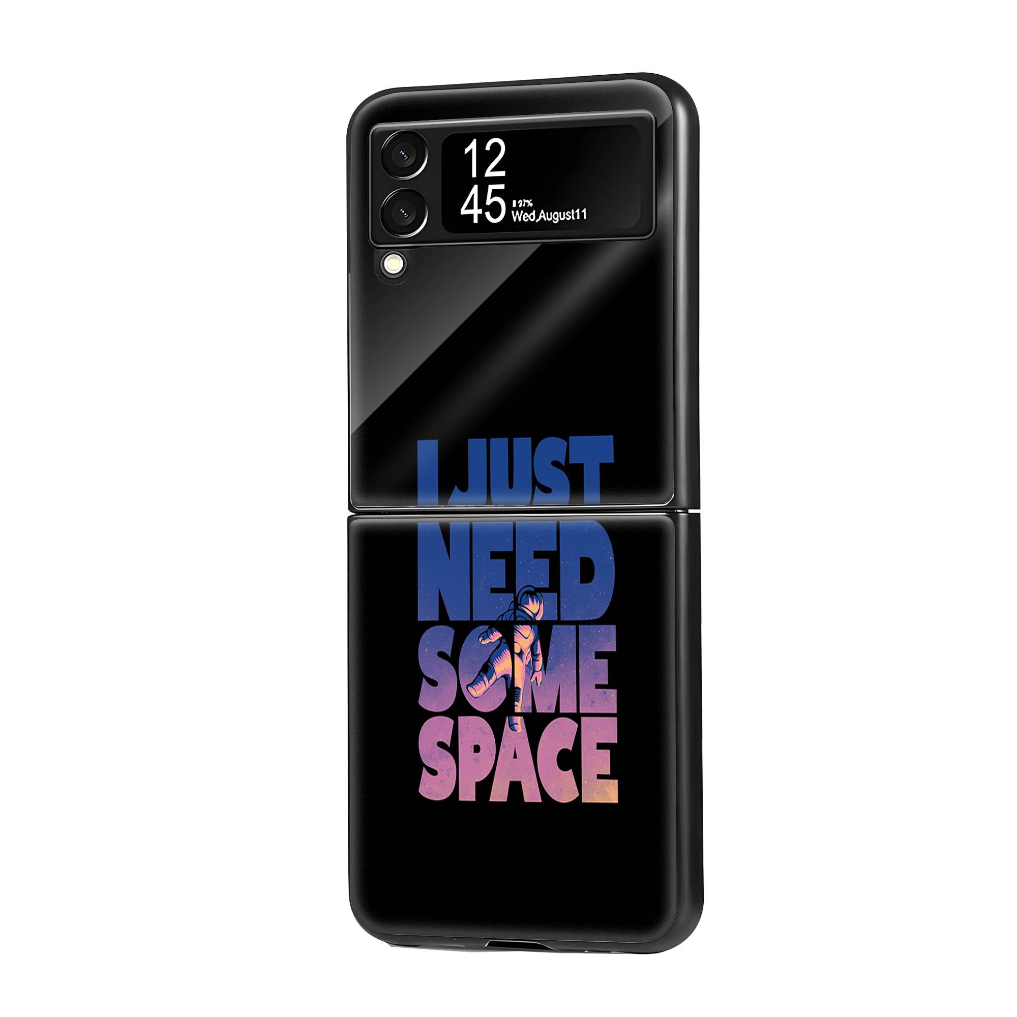 I Just Need Some Space Samsung Z Flip Glass Case image 0