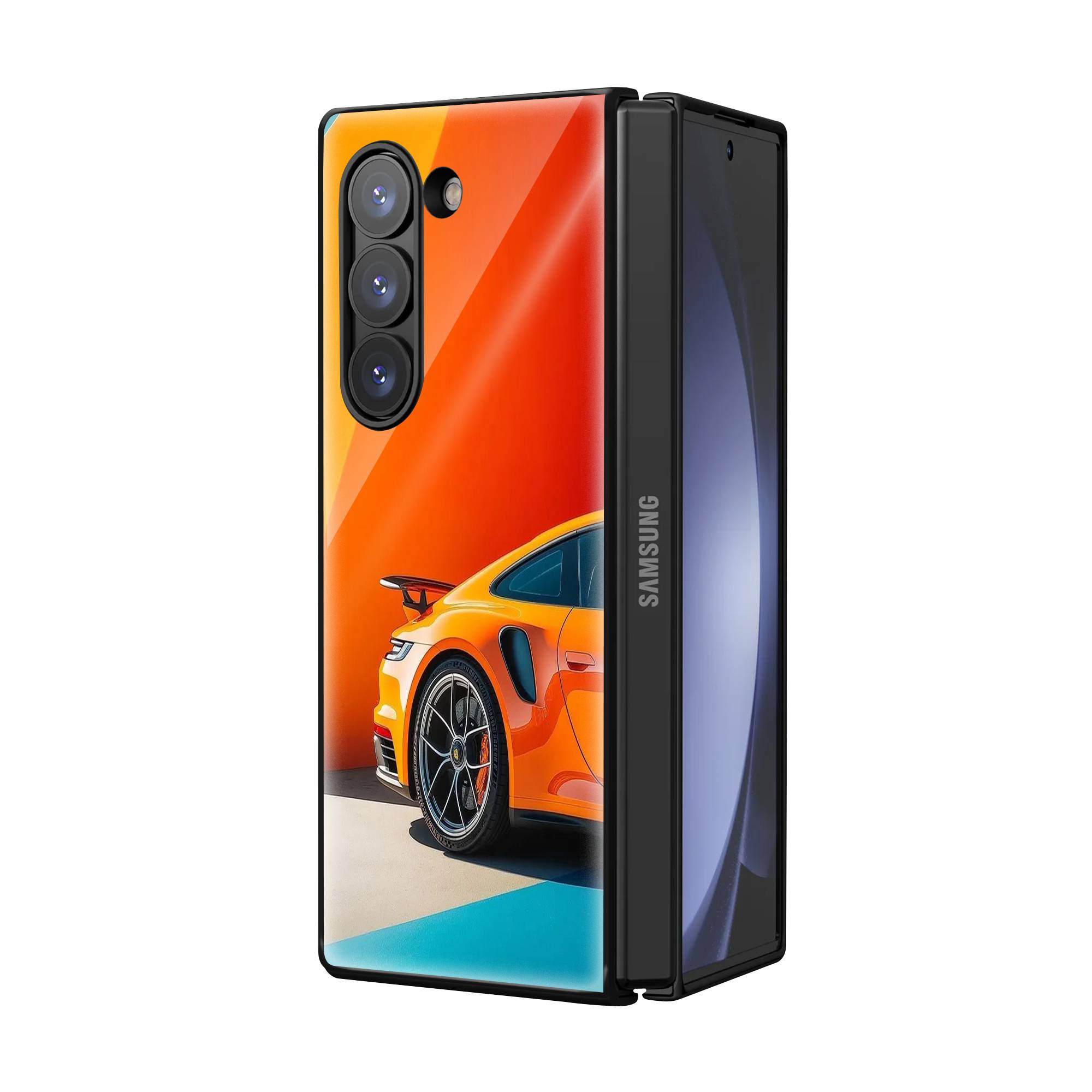 Sports Car Samsung Z Fold Glass Case image 1