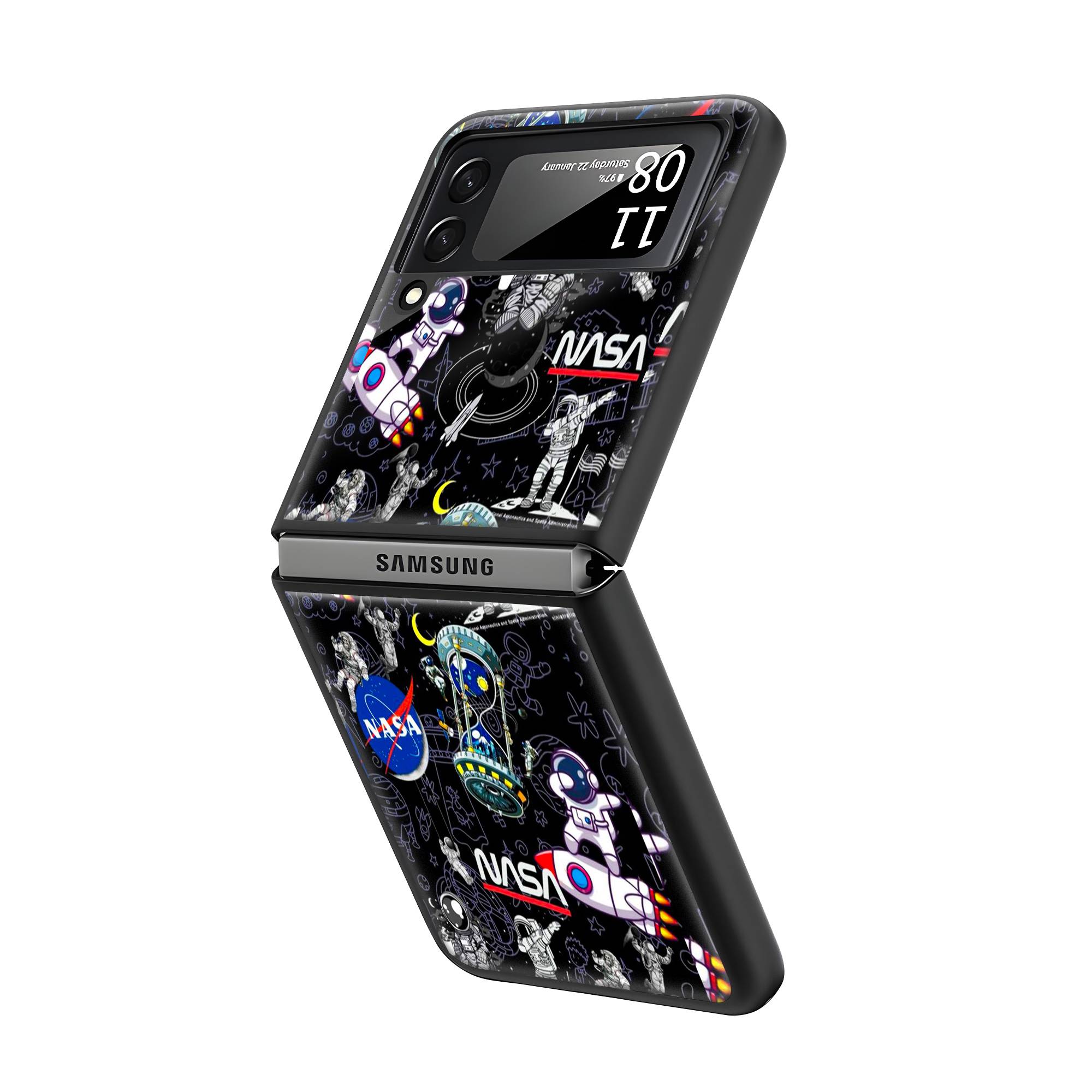 Space Aesthetic Samsung Z Flip Glass Case image 1