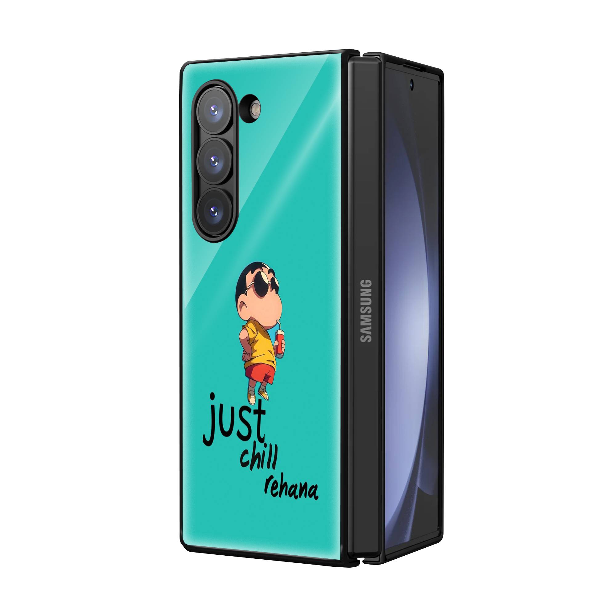 Crayon Shinchan Samsung Z Fold Glass Case image 1