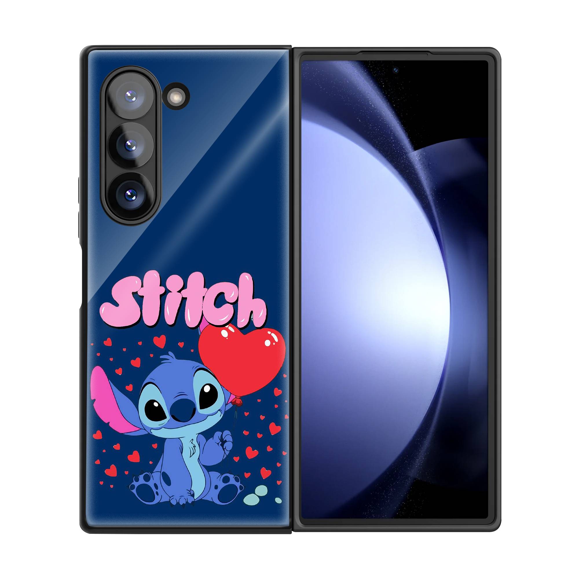 Stitch Valentine Samsung Z Fold Glass Case image 2