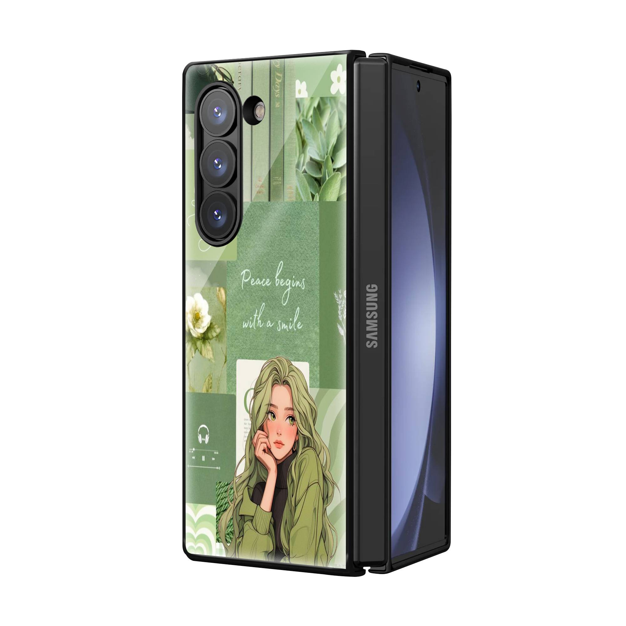 Peace Begins Samsung Z Fold Glass Case image 1