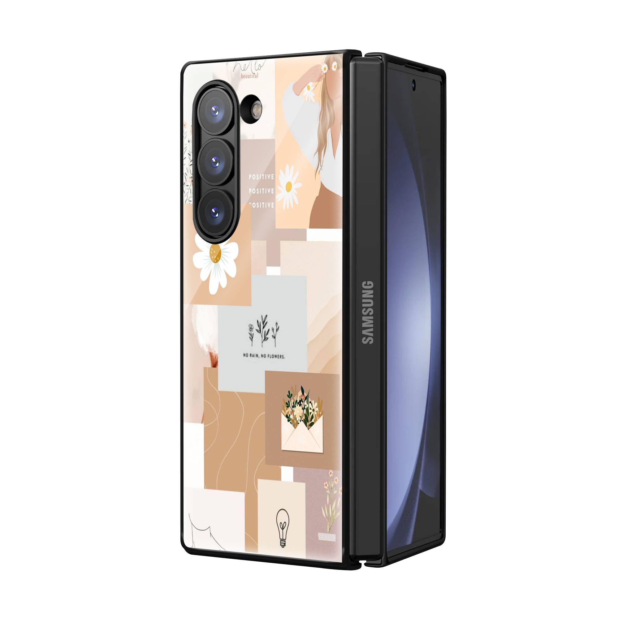 Positive Vibes Samsung Z Fold Glass Case image 1