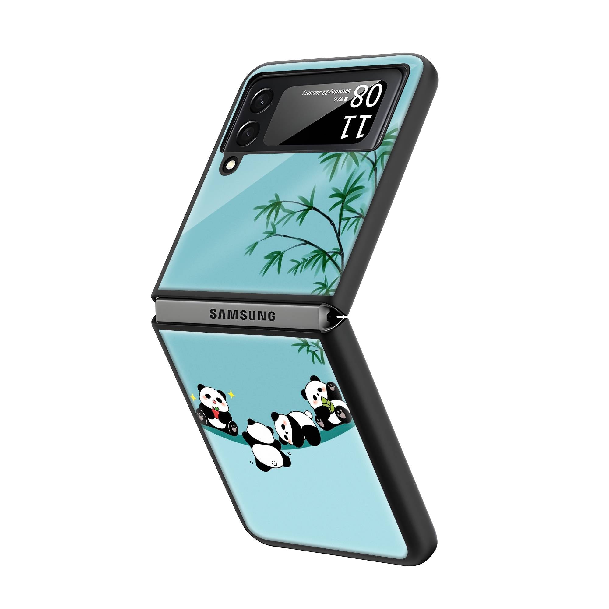 Baby Panda Samsung Z Flip Glass Case image 1