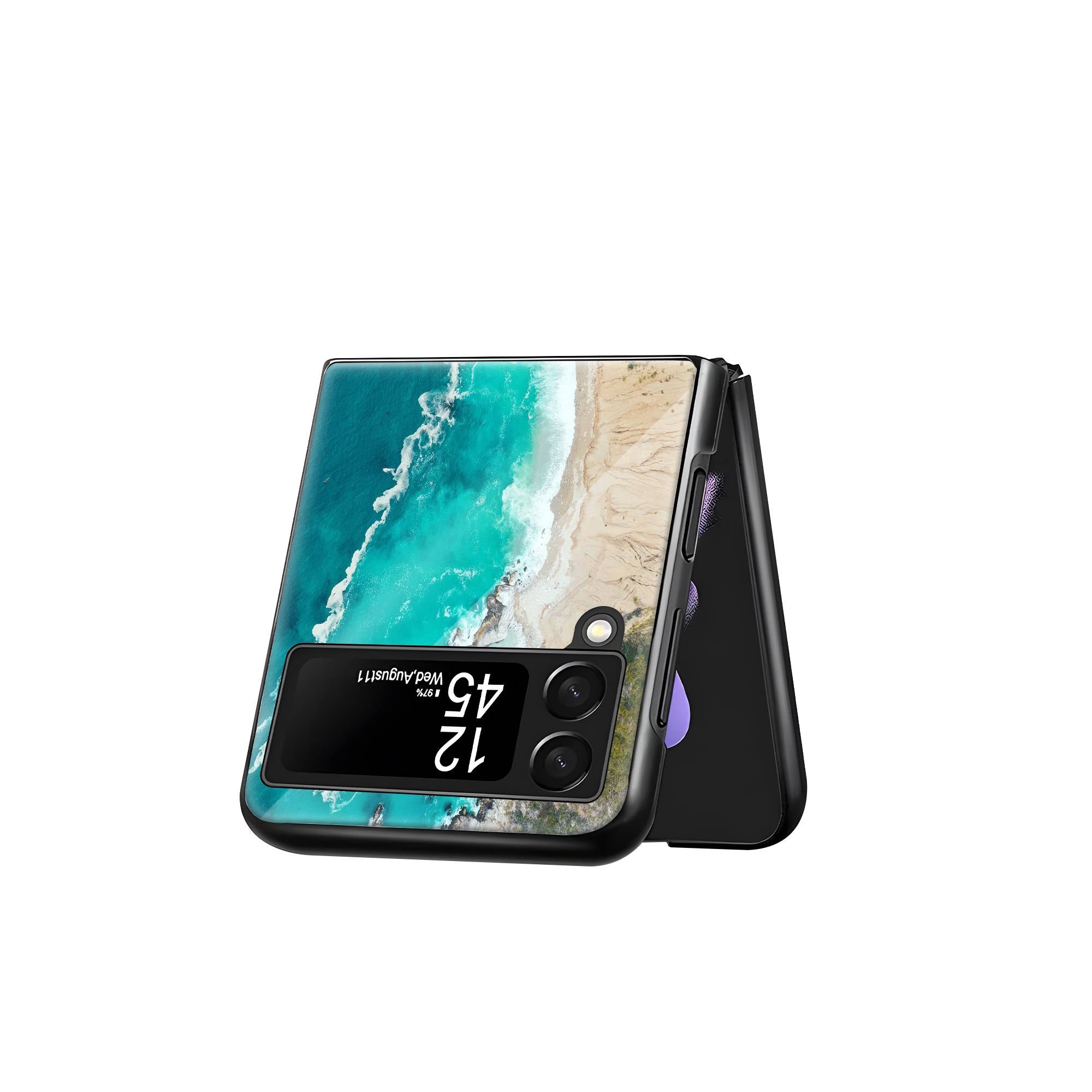 Ocean Waves Samsung Z Flip Glass Case image 2