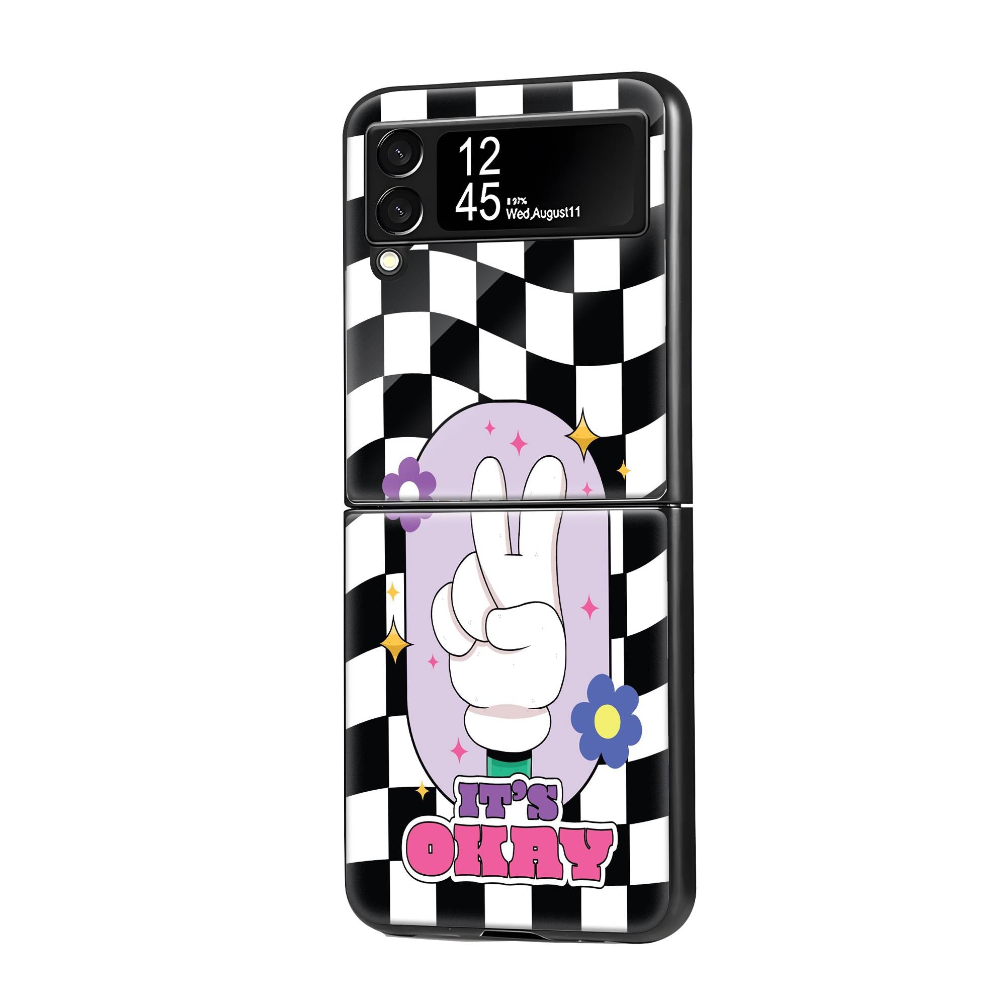 Checkerboard Samsung Z Flip Glass Case image 0